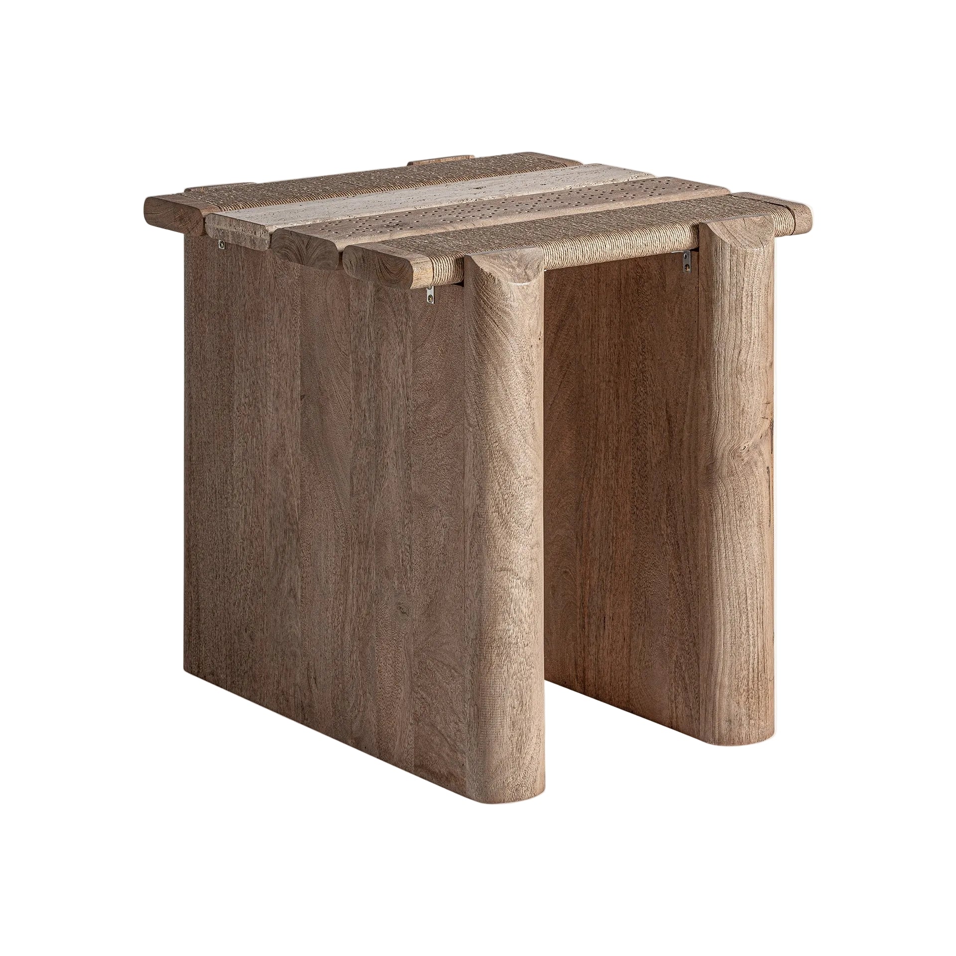 Bijzettafel JACQUARD mango hout met marmer