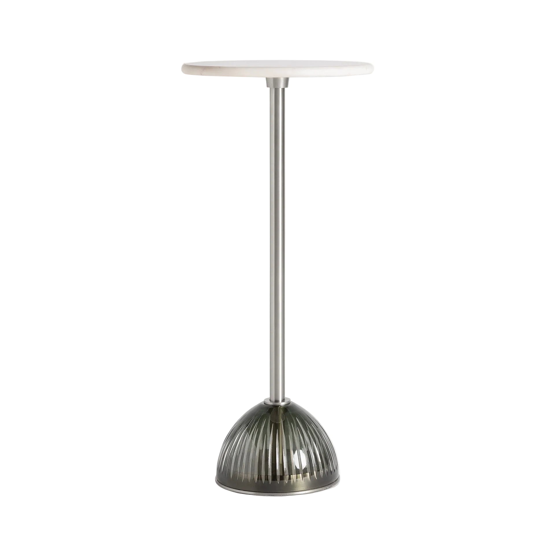 Bijzettafel MURANO grijs glas met marmeren blad