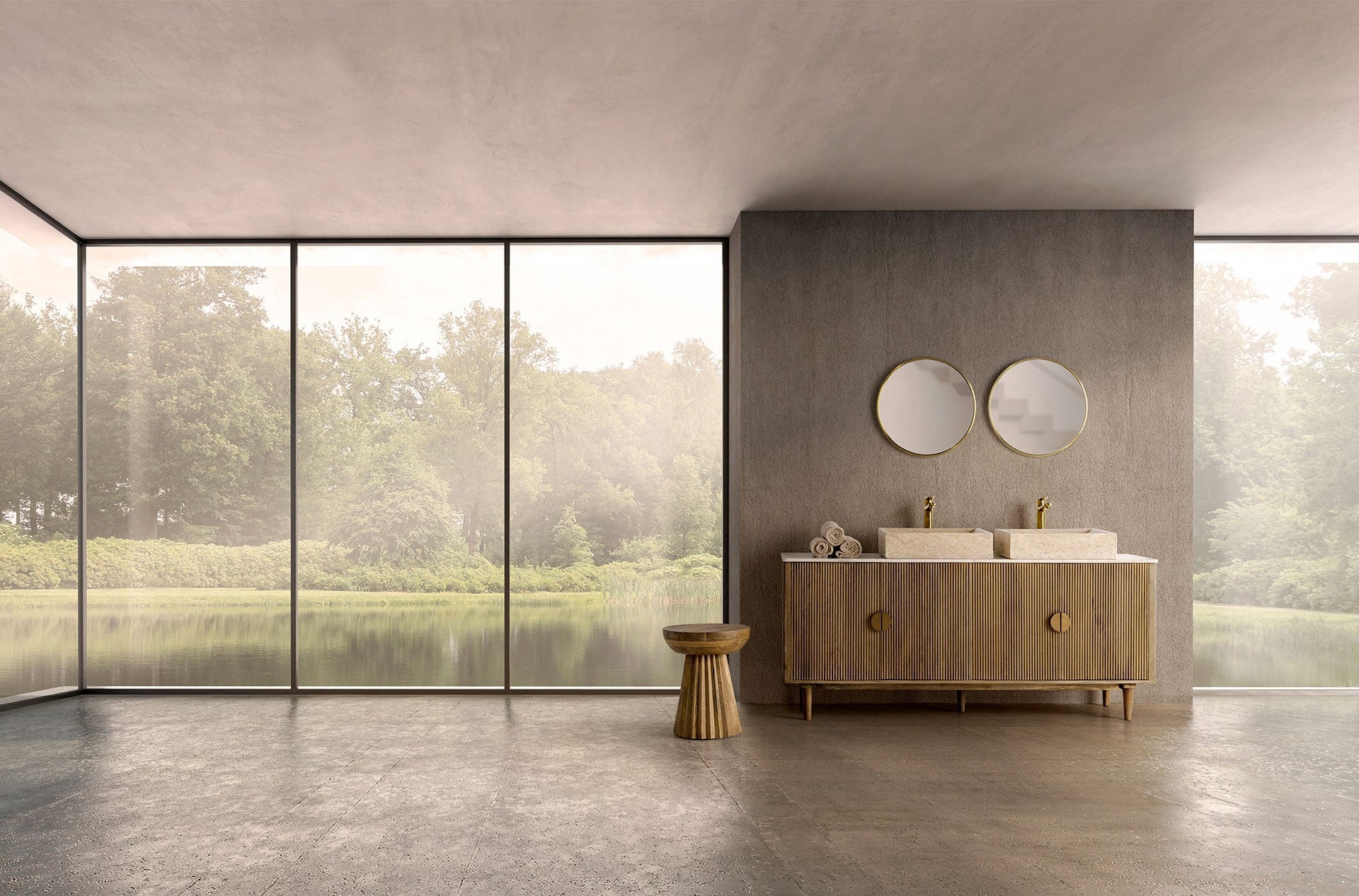 PLISSÉ WOOD mangohouten salontafel