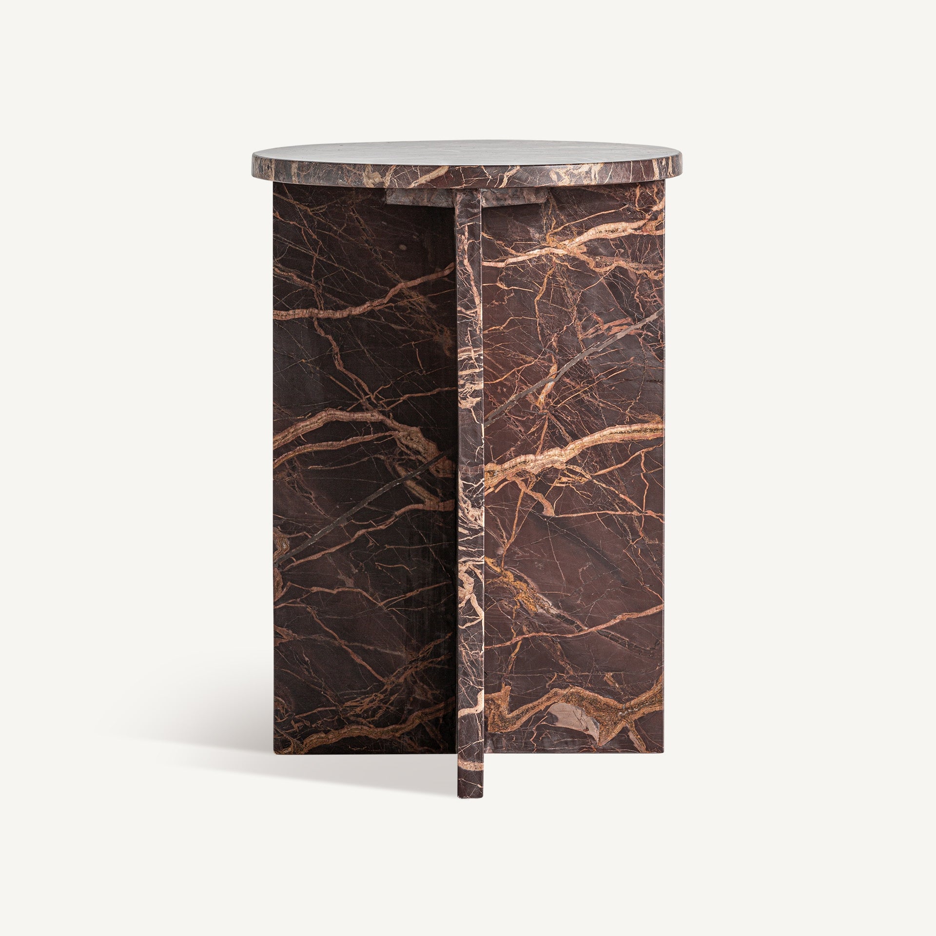 RUSKEALA Side Table in Brown Marble