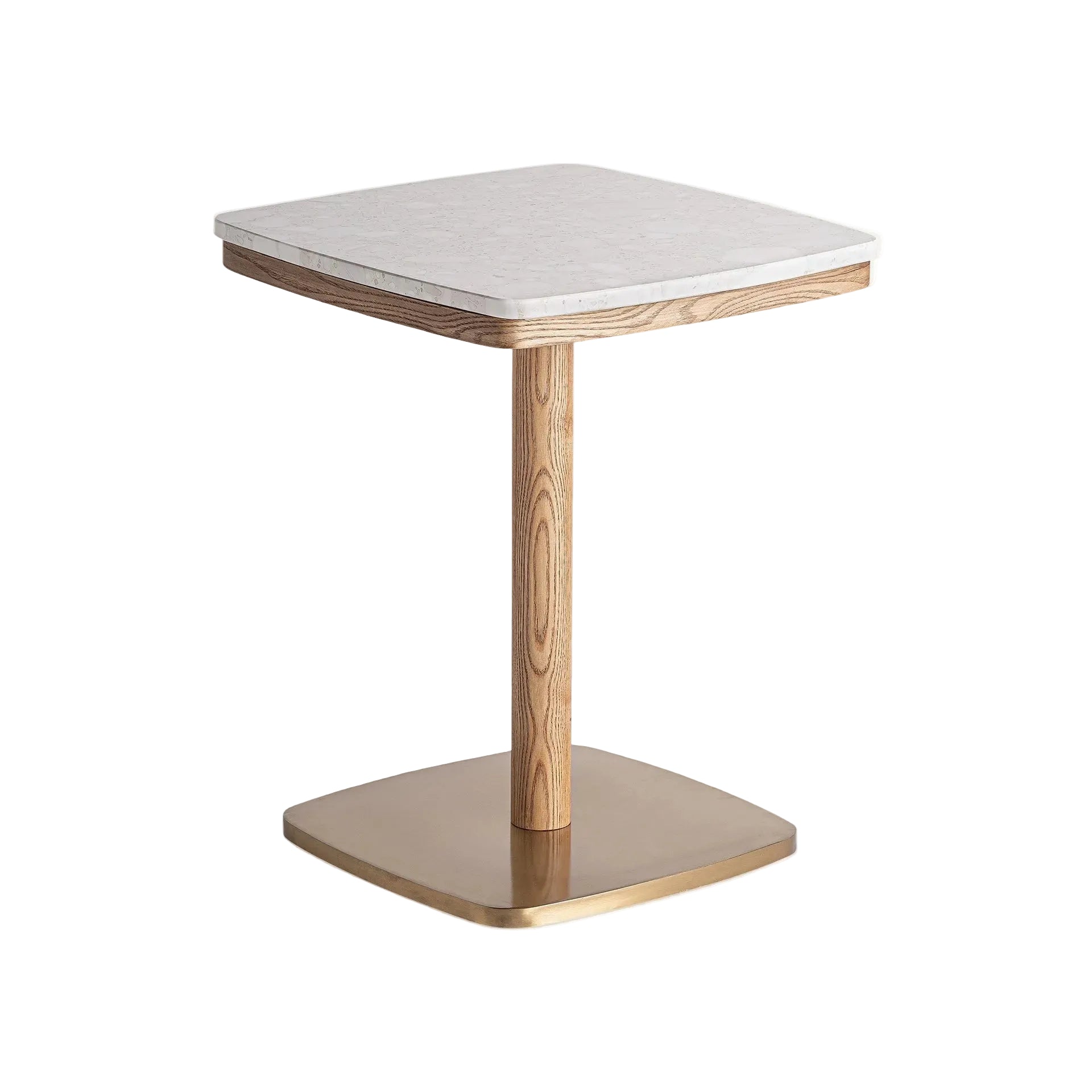 Barkast ALFERCE crème terrazzo met houten basis