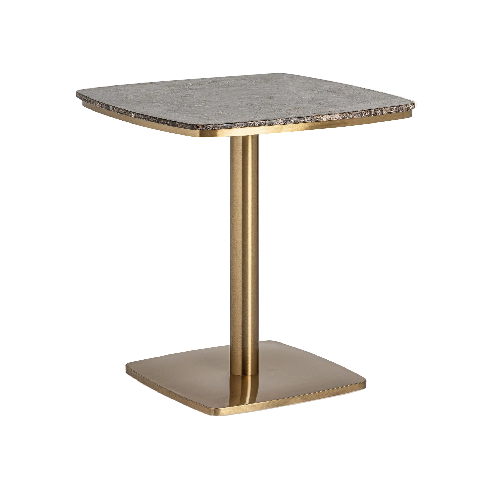 VALREAS Brown Marble Bar Table with Gold Base