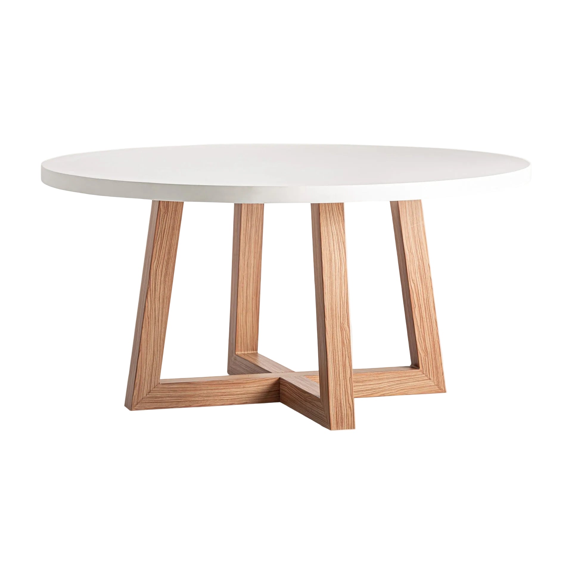 Ronde buiten tafel KOSHENA met betonnen blad en aluminium basis