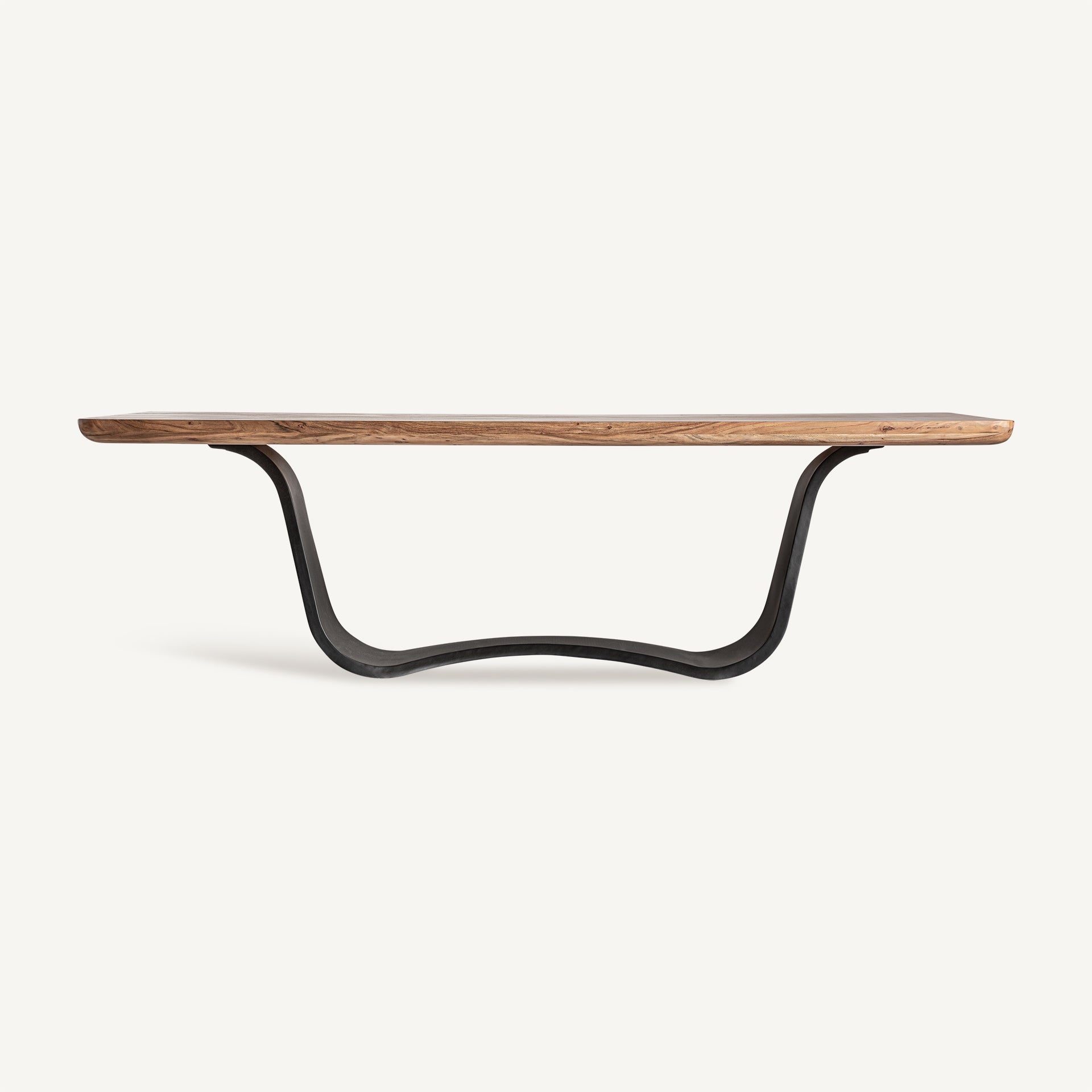 Tisch MULFINGEN aus Akazienholz mit schwarzem Metallgestell