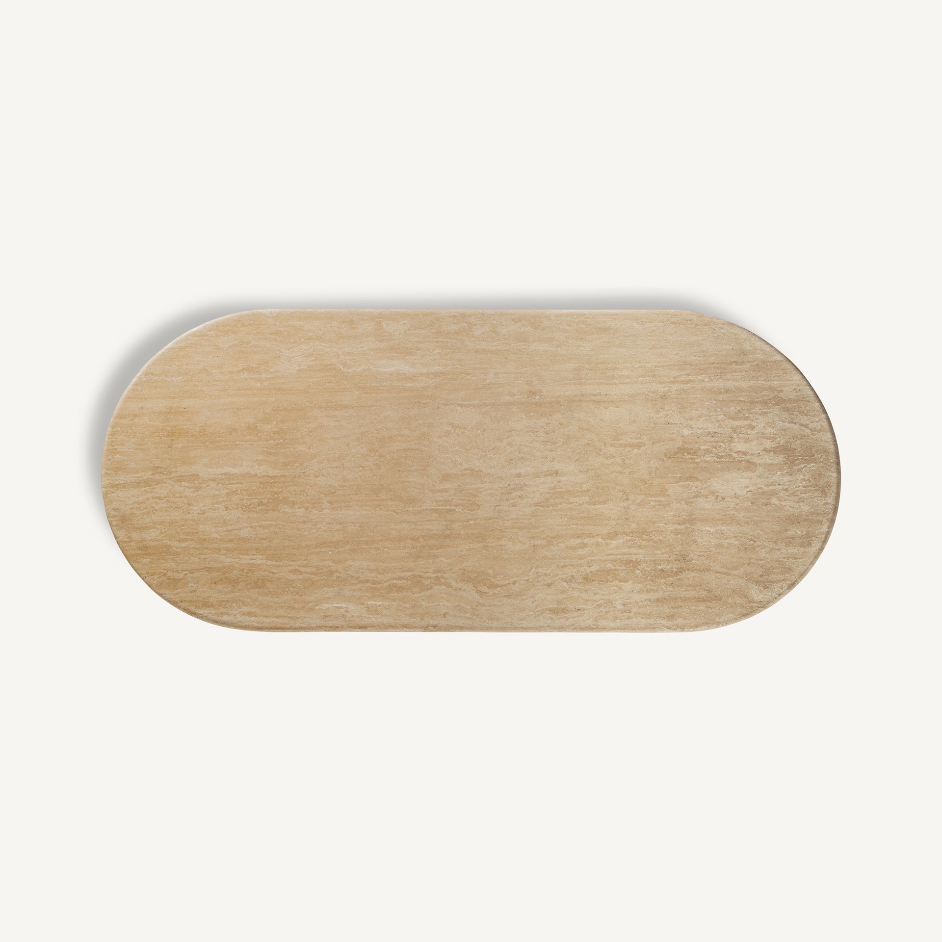 Ovale Tisch auf einem Fuß THIENNES beige Travertin