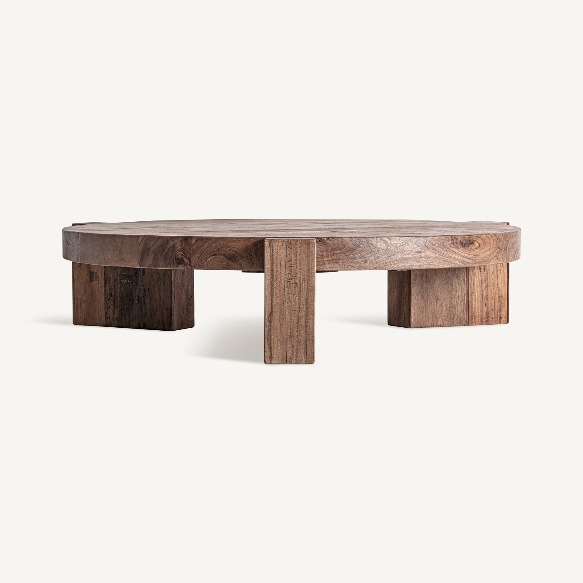 Round Coffee Table BRUTALIST Recycled Wood