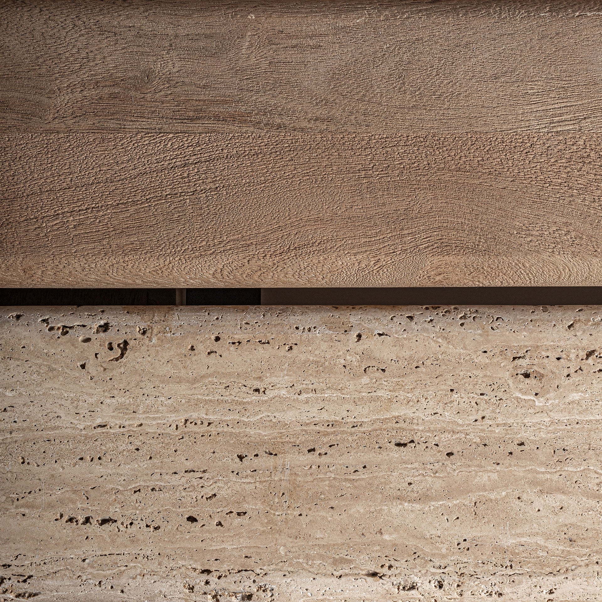 Kaffeetisch JACQUARD aus Mangoholz mit Marmor