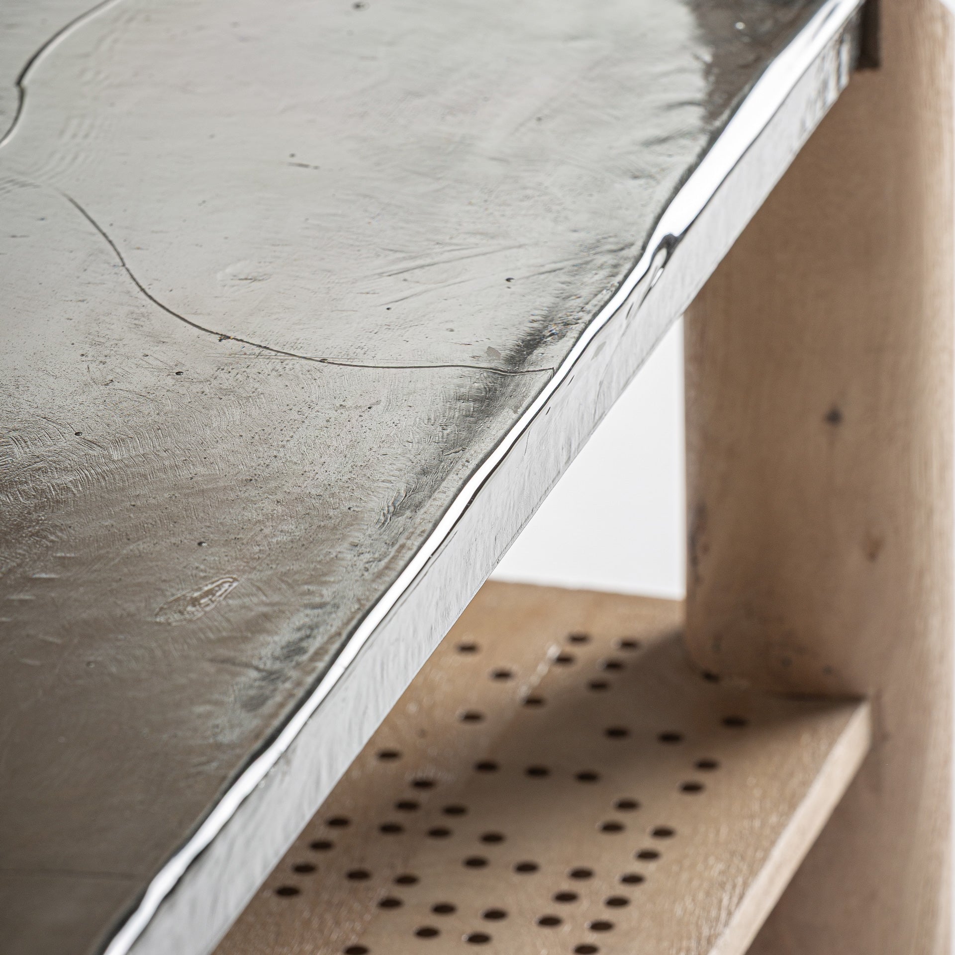 JACQUARD Coffee Table in Mango Wood with Glass Top