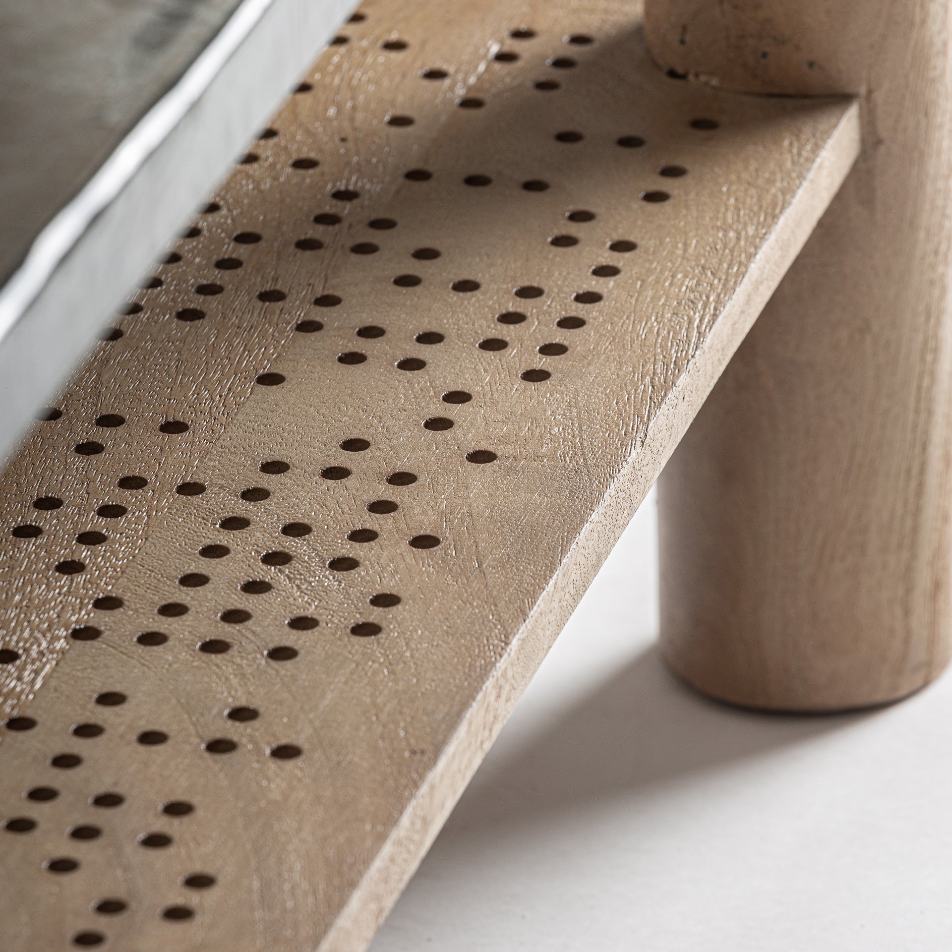 JACQUARD Coffee Table in Mango Wood with Glass Top