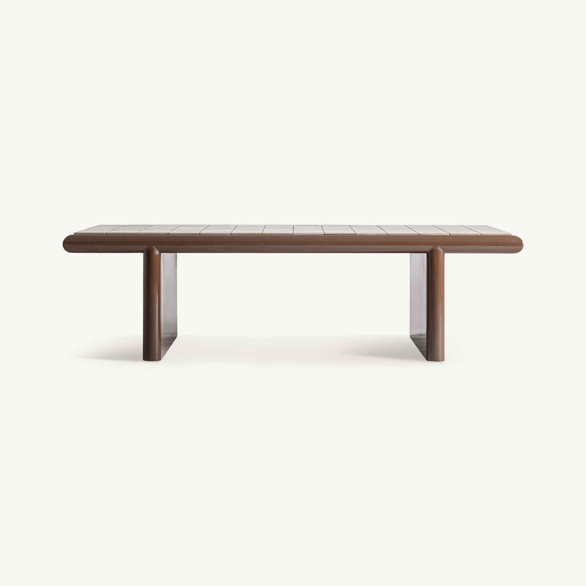 Kaffeetisch KURTEN braun mit beige