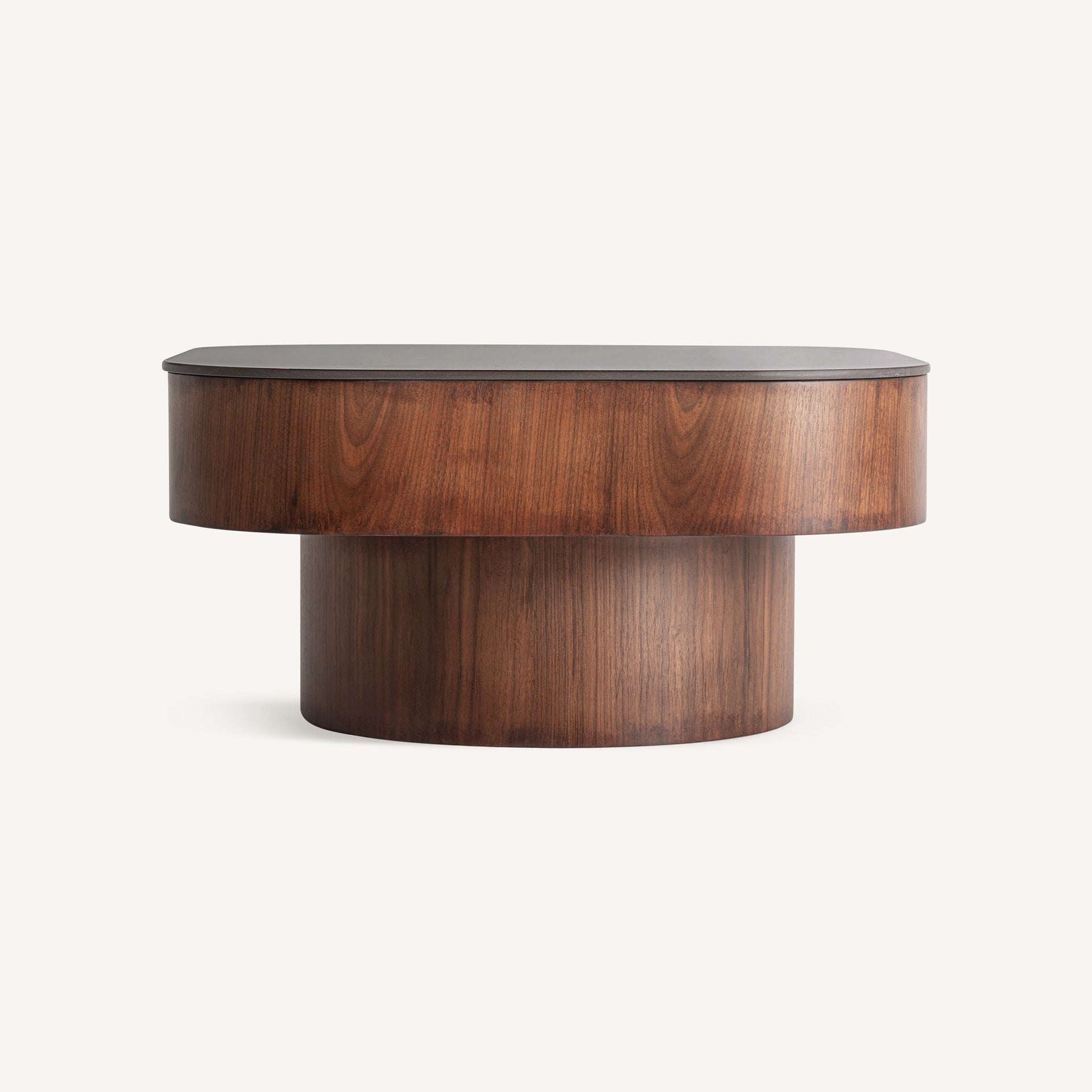 NEUFS Coffee Table with Walnut Veneer and Black Top