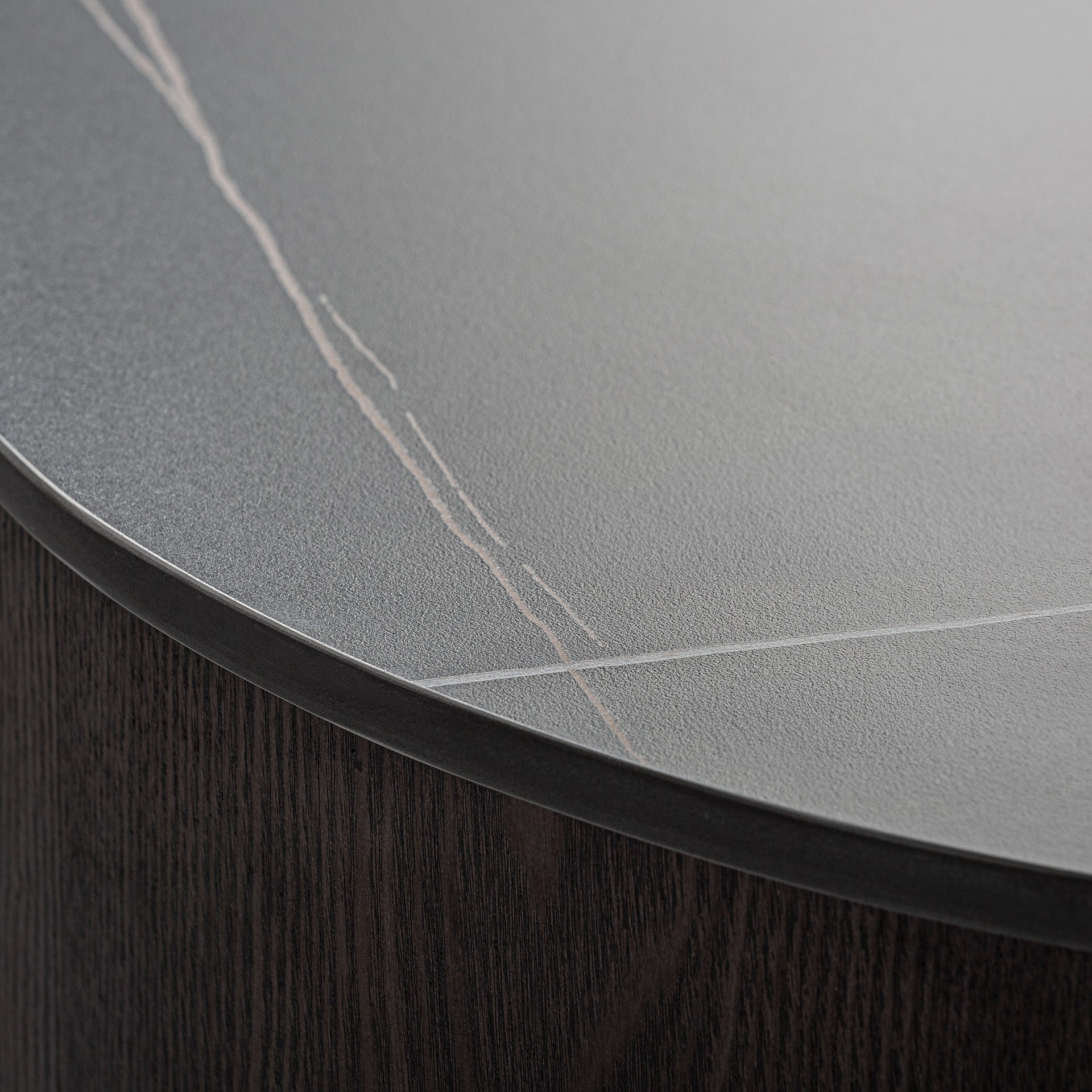 NEUFS Coffee Table with Walnut Veneer and Black Top