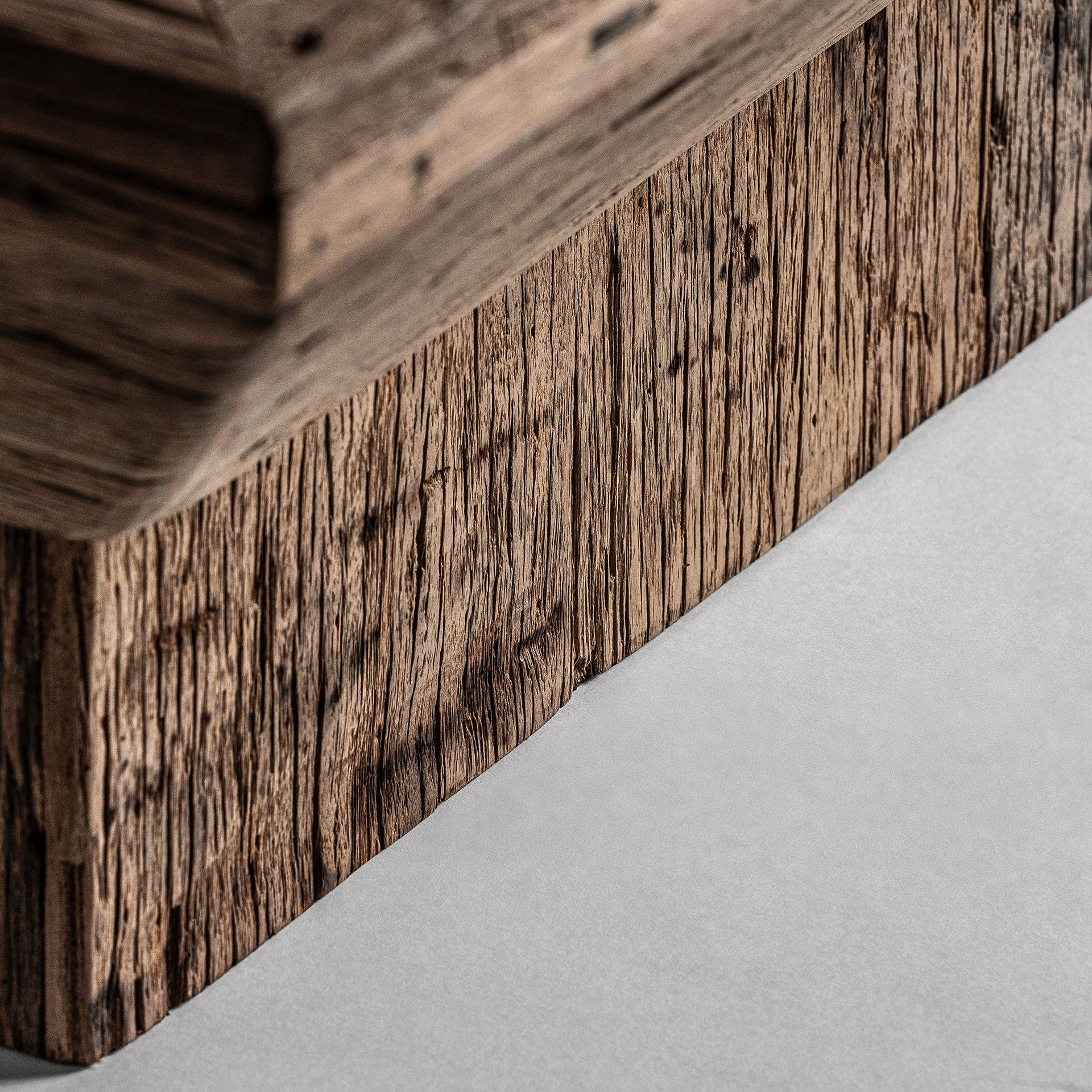 Salontafel SAMSUN gerecycled hout met marmeren blad