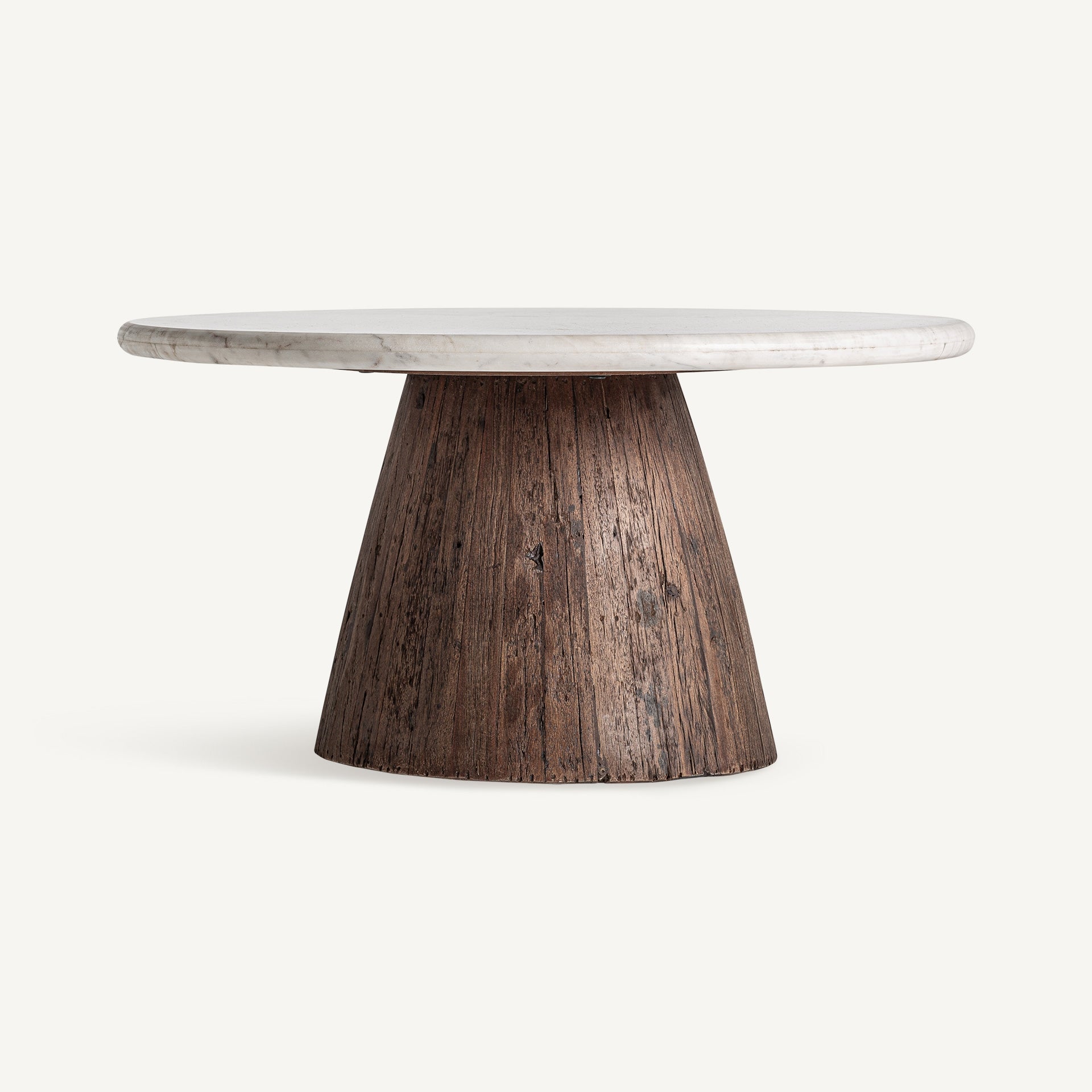 Koffietafel SKORUP gerecycled hout met marmeren blad