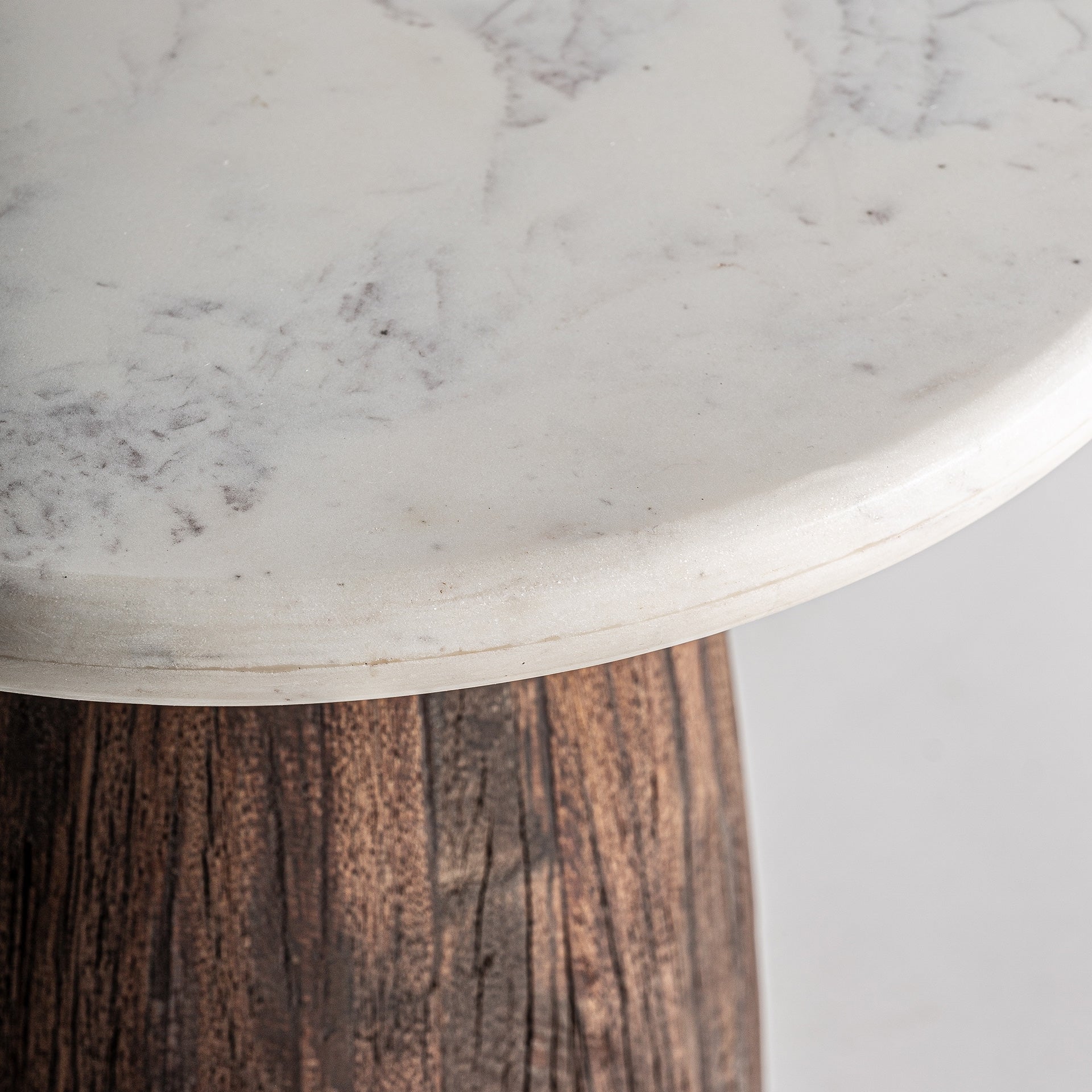Koffietafel SKORUP gerecycled hout met marmeren blad