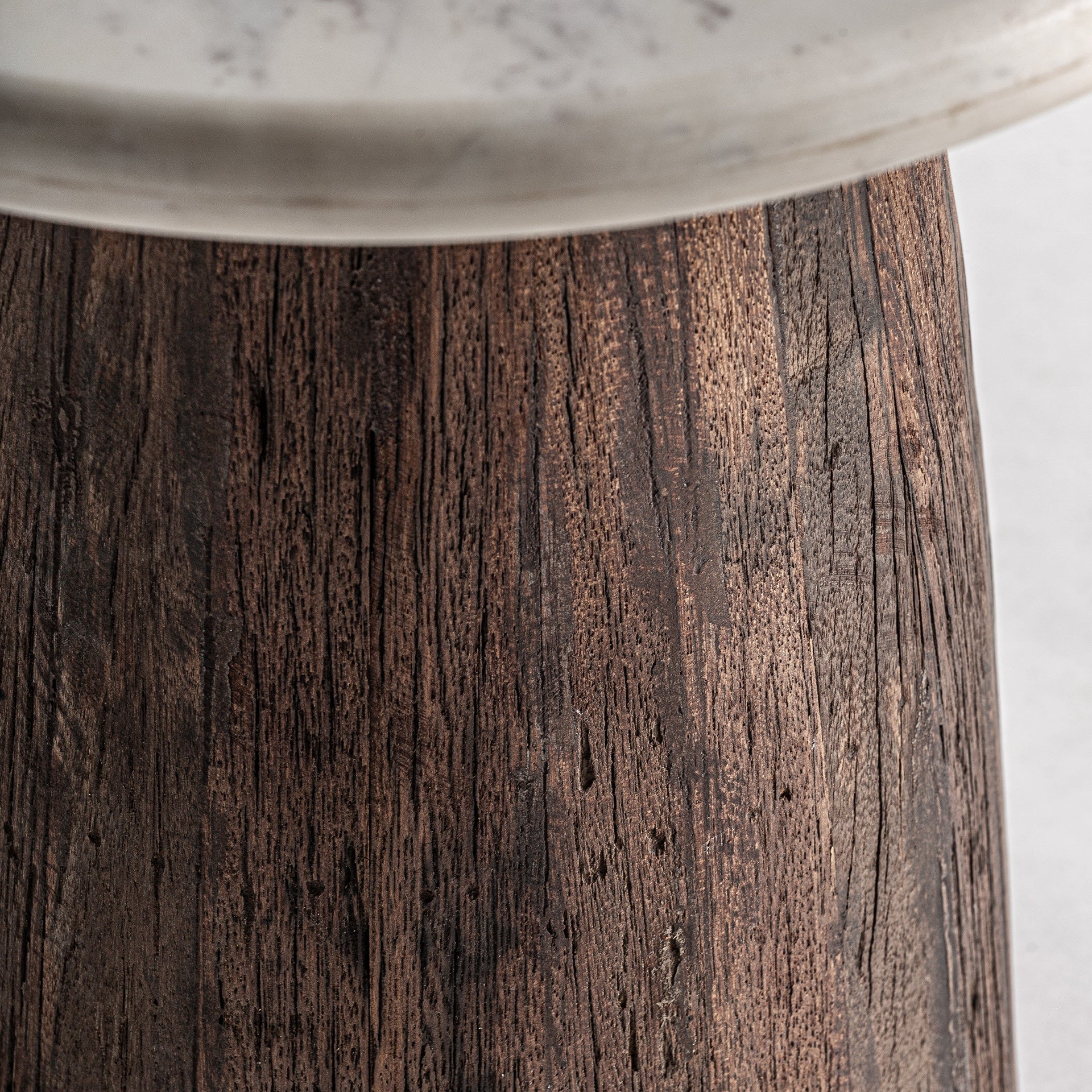 Koffietafel SKORUP gerecycled hout met marmeren blad