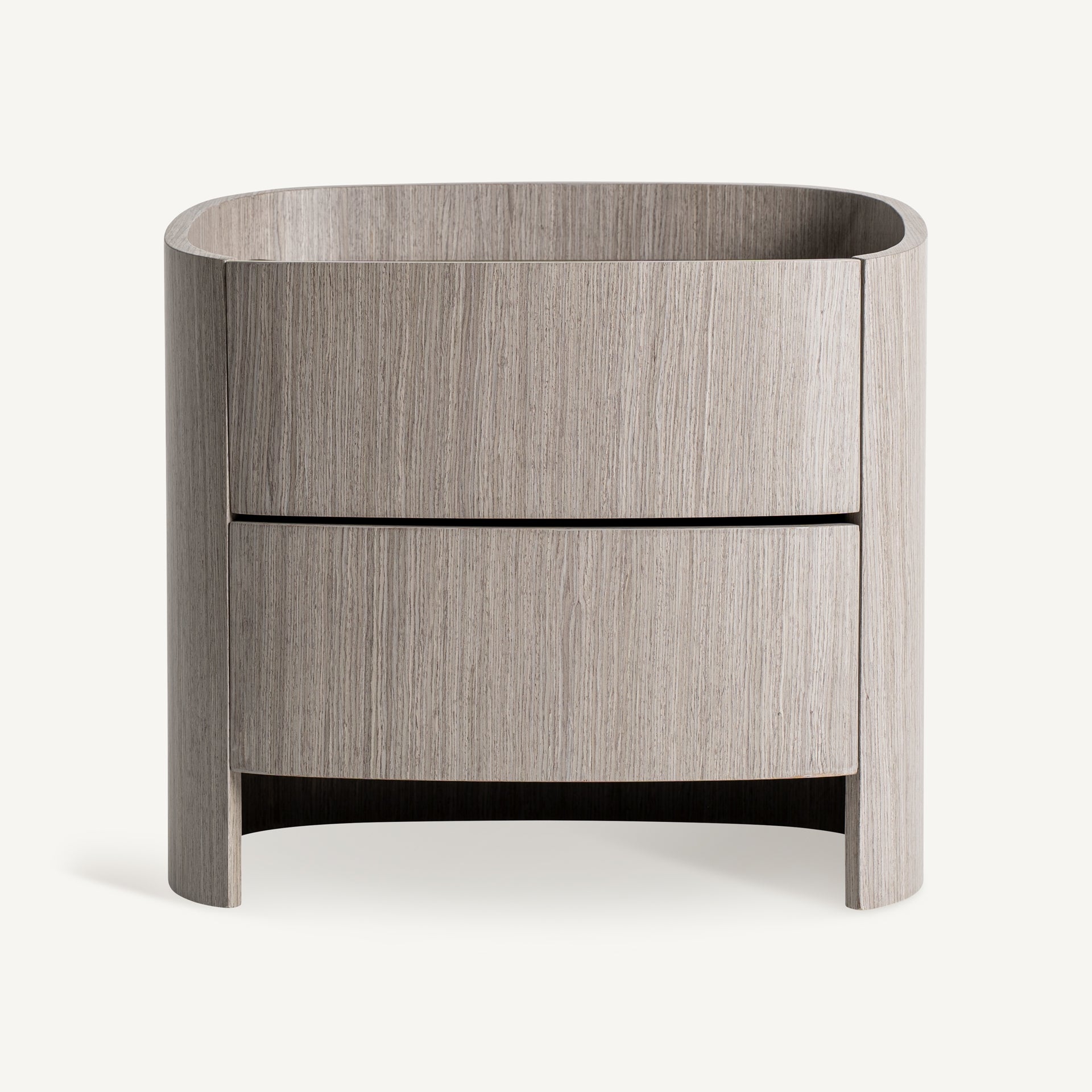 Burkina Nightstand in Gray with Leather Top