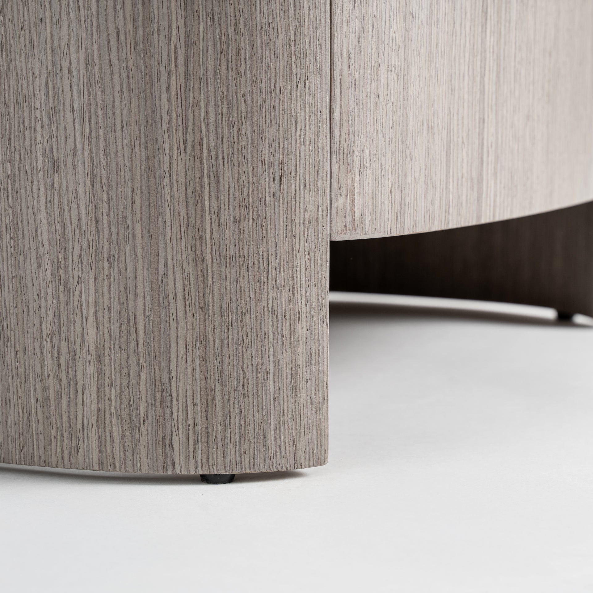 Burkina Nightstand in Gray with Leather Top