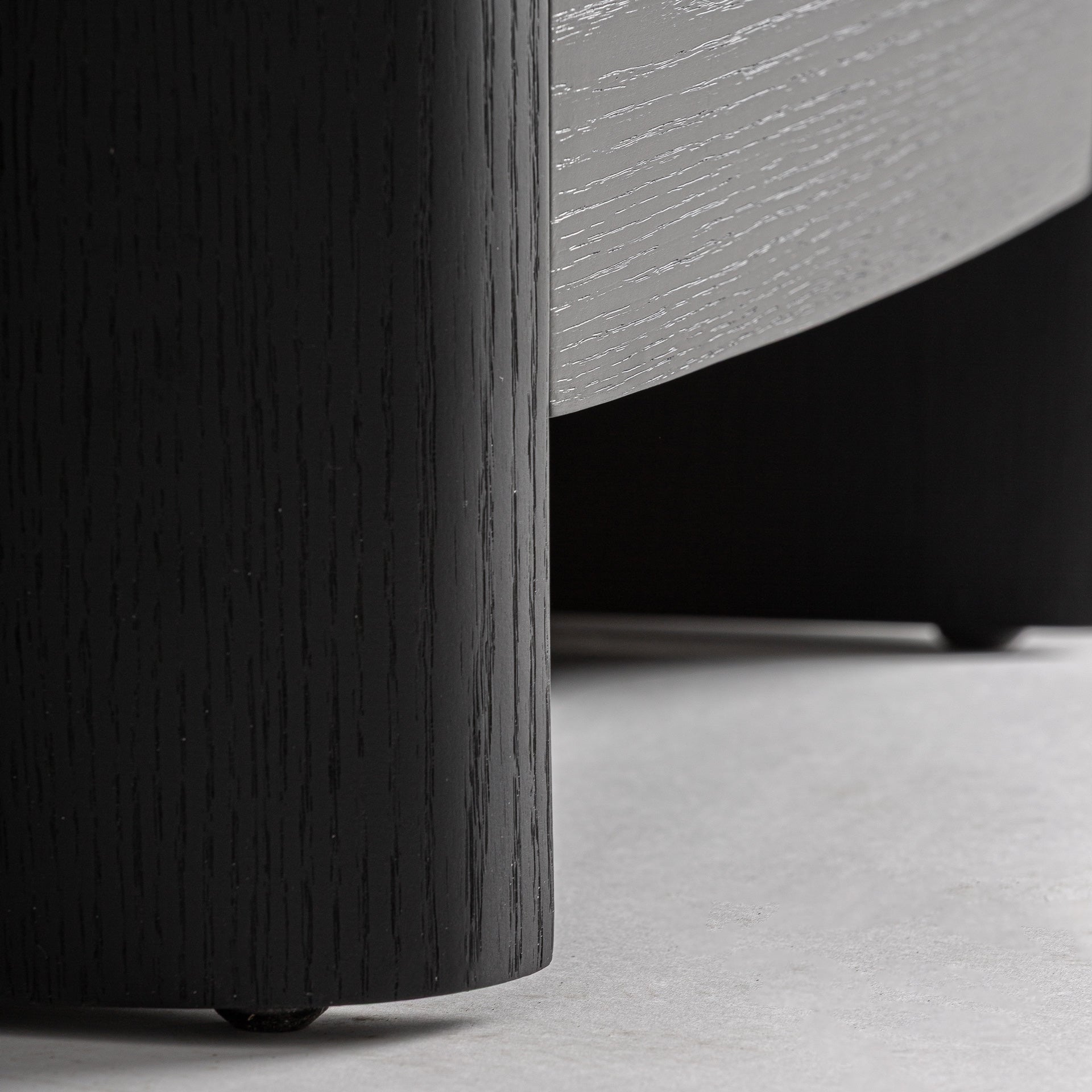 HAESA Nightstand Black Oak Veneer with White Top