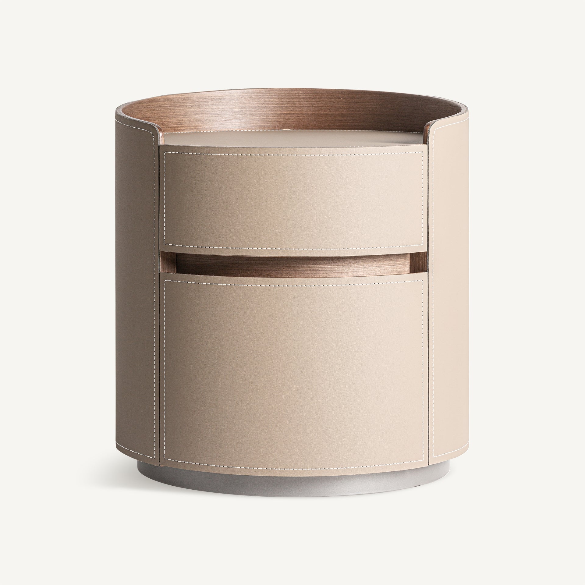 KANDERN Nightstand in Eucalyptus Veneer with Beige Finish