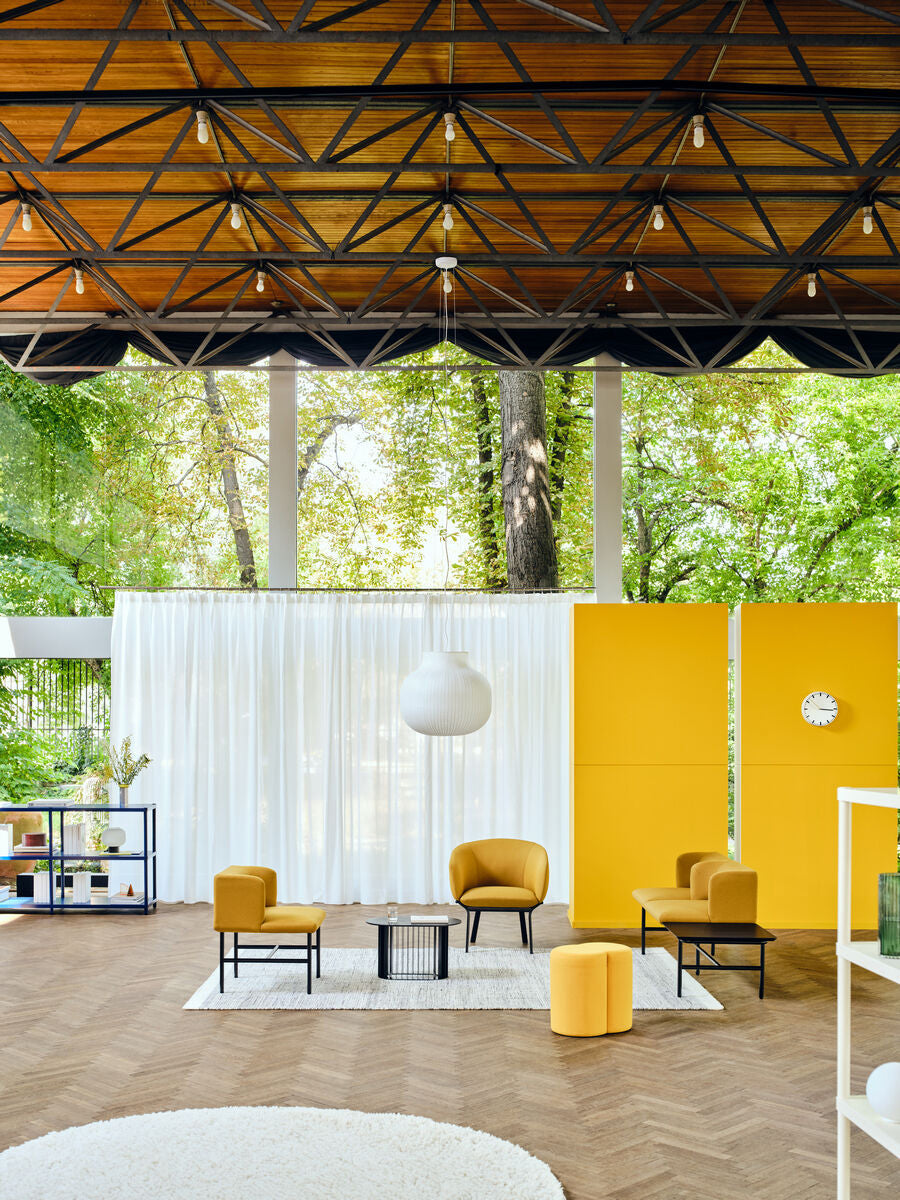 ROLL houten salontafel met metalen basis