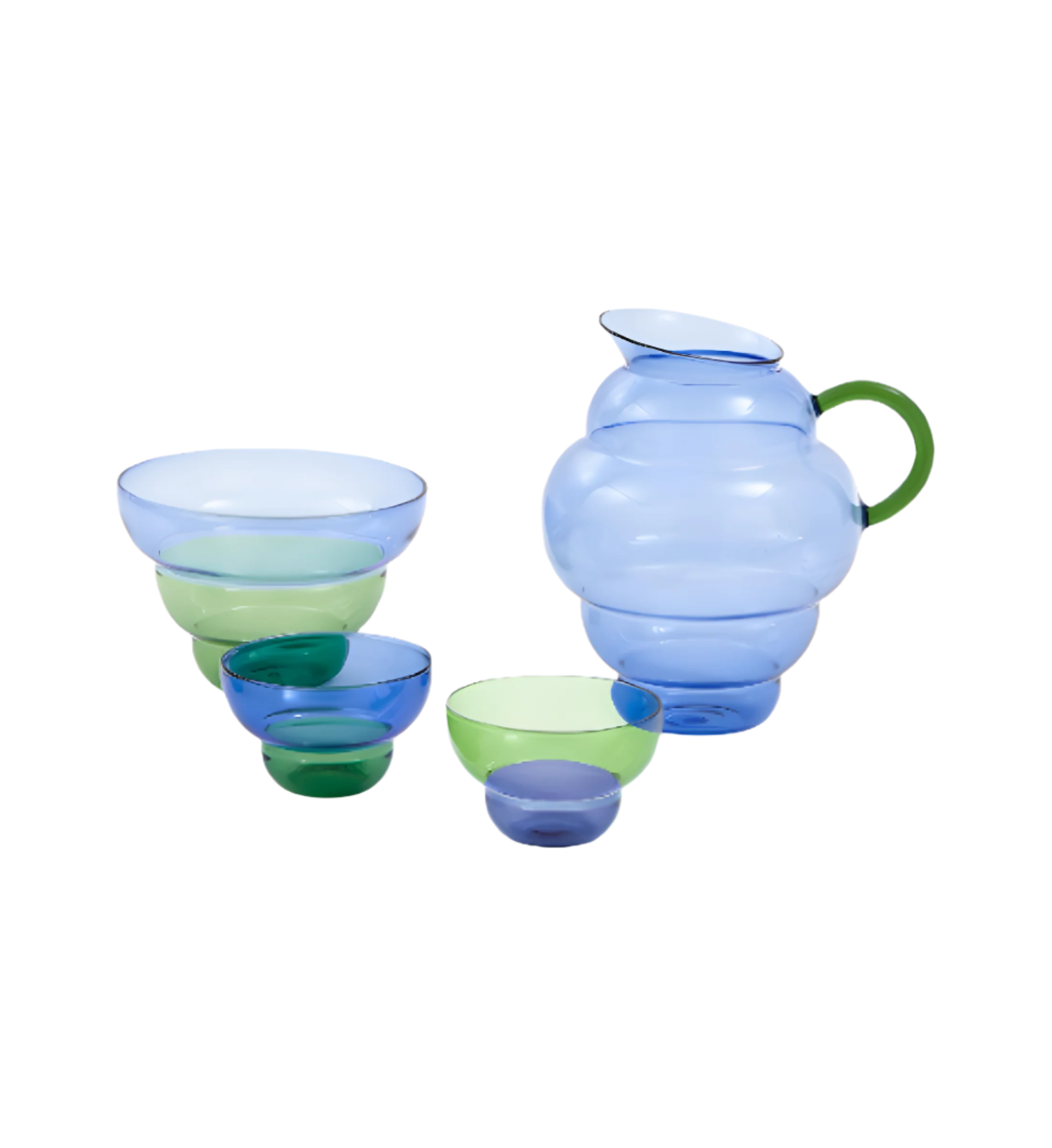 Set van MIZU KIRI kopjes blauw-groen