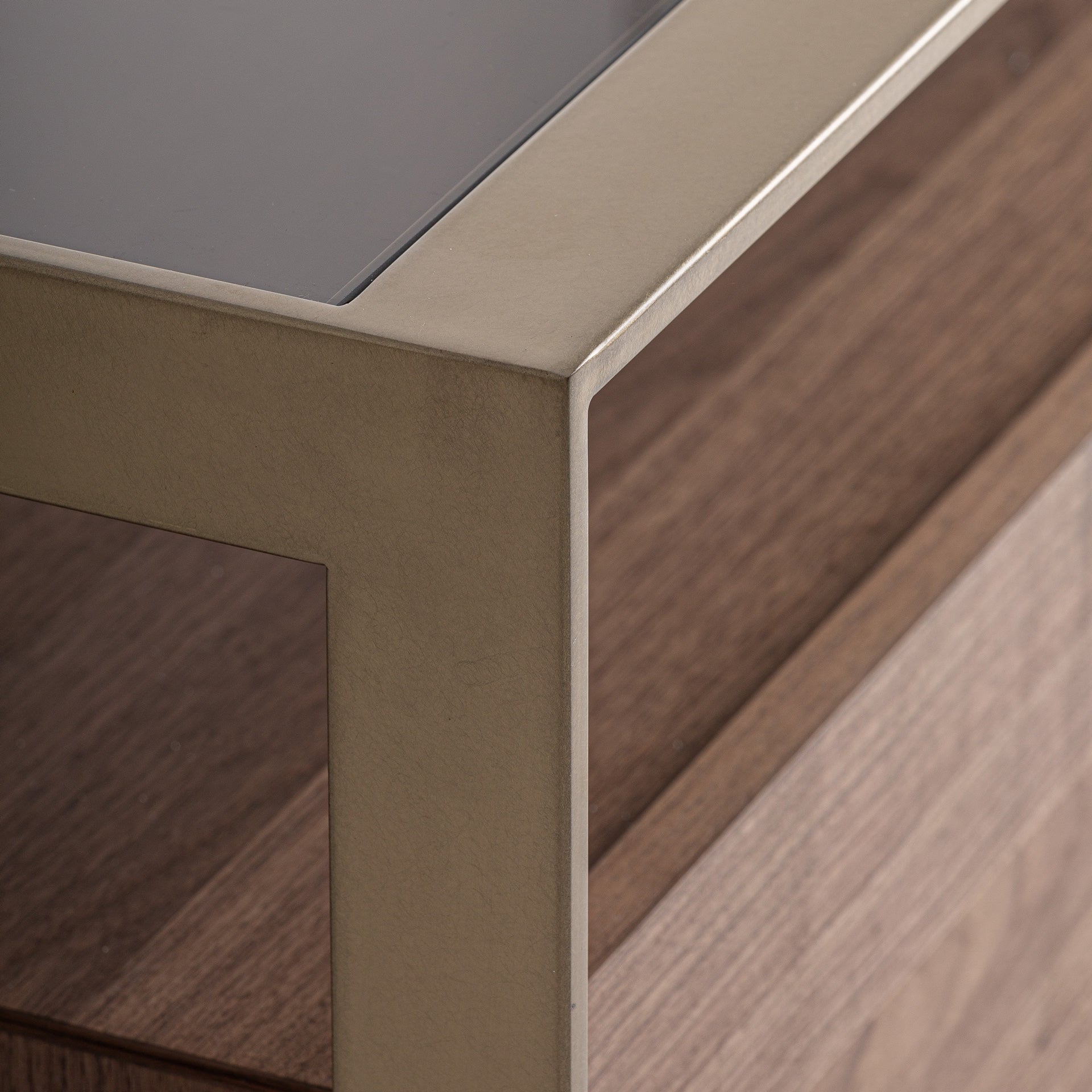 AISBY TV Stand in Ash Wood with Glass Top