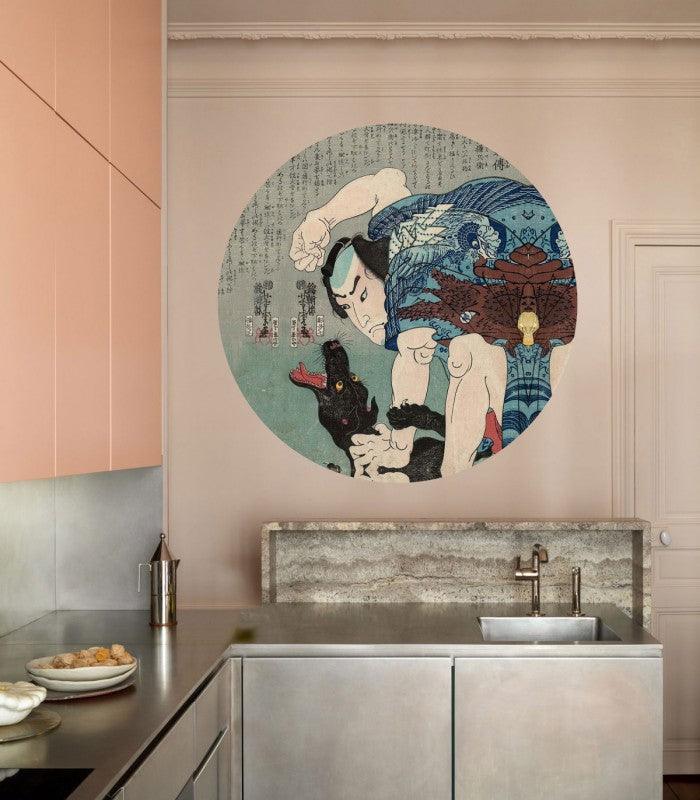 Mural DOTS Samurai Encounter Wallcolors Eye on Design