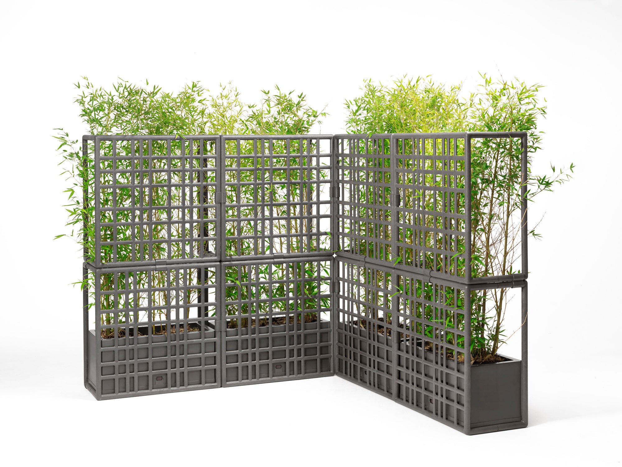 Modulares Außensystem mit Pflanzgefäß SIPARIO erdiges Braun