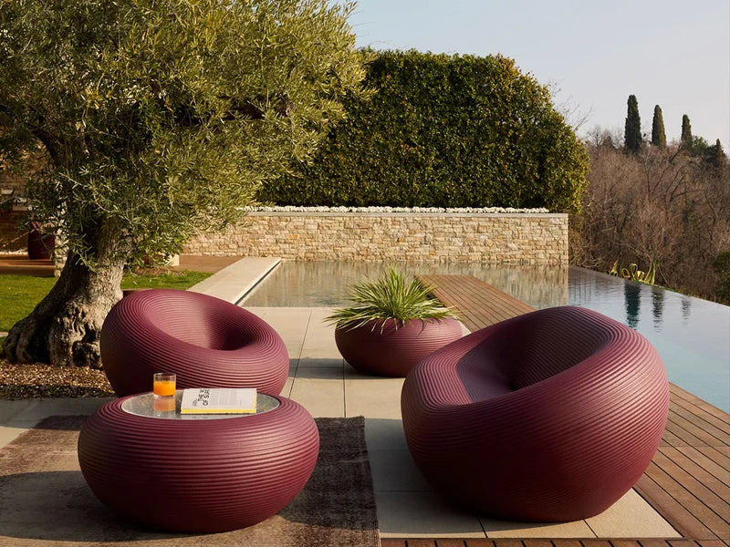 NAMI Brauner runder Outdoor-Teppich