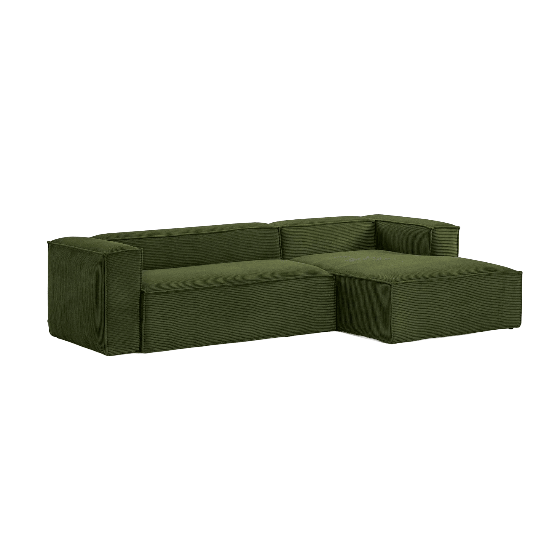 Narożnik 3-osobowy BLOK zielony sztruks La Forma Eye on Design