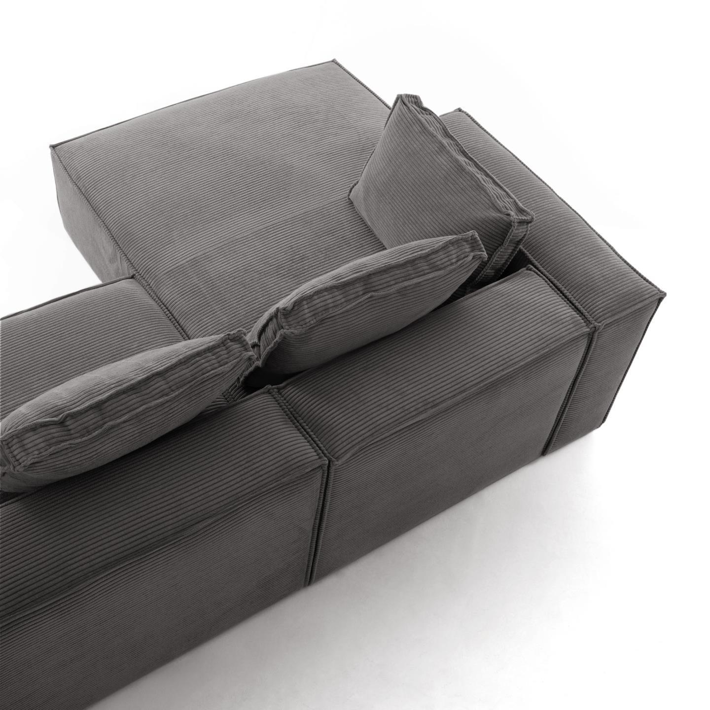 Narożnik 4-osobowy lewostronny BLOK szary sztruks La Forma Eye on Design