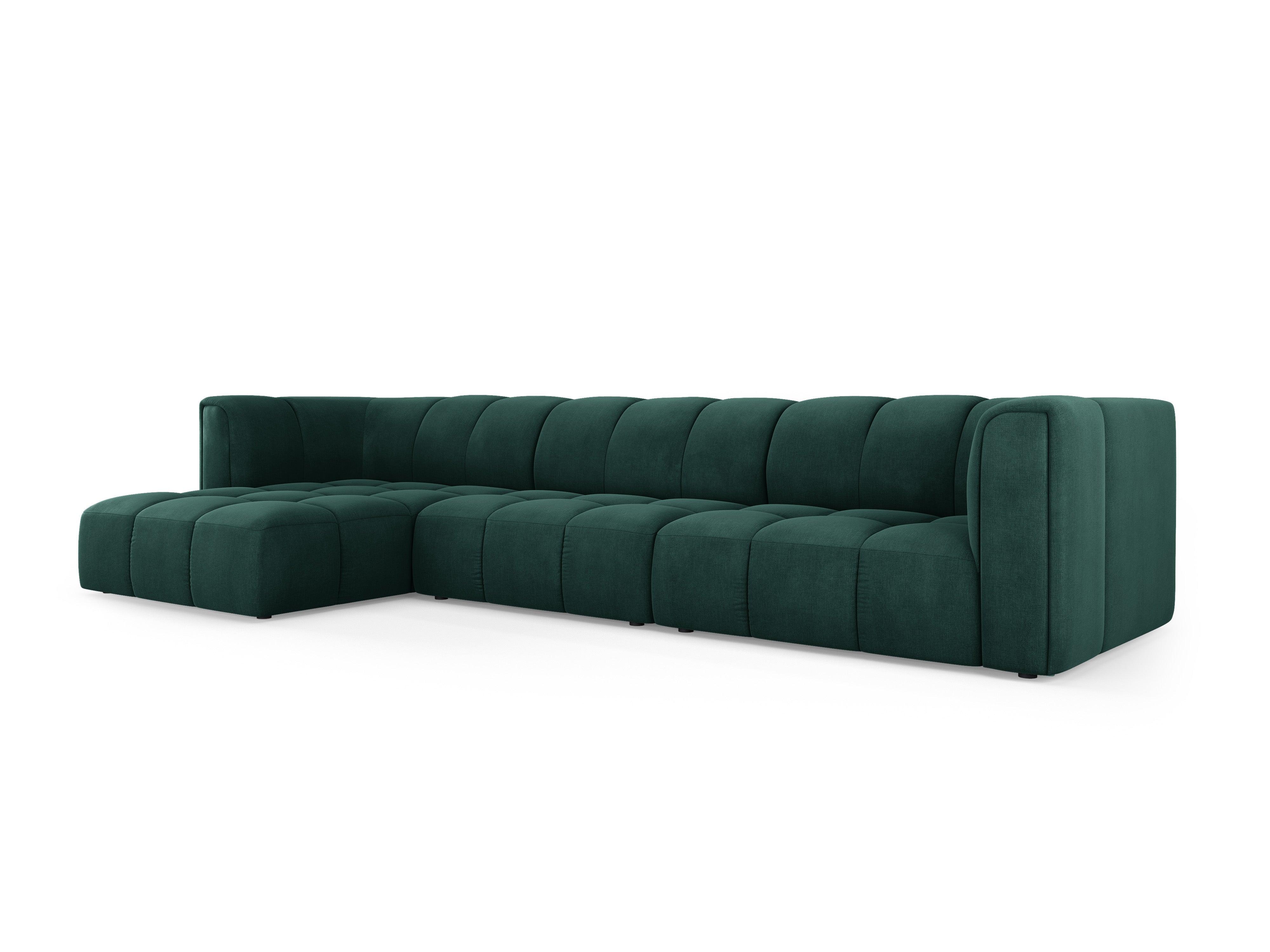 Narożnik 5-osobowy lewostronny FRANCESCA butelkowa zieleń szenil Milo Casa Eye on Design