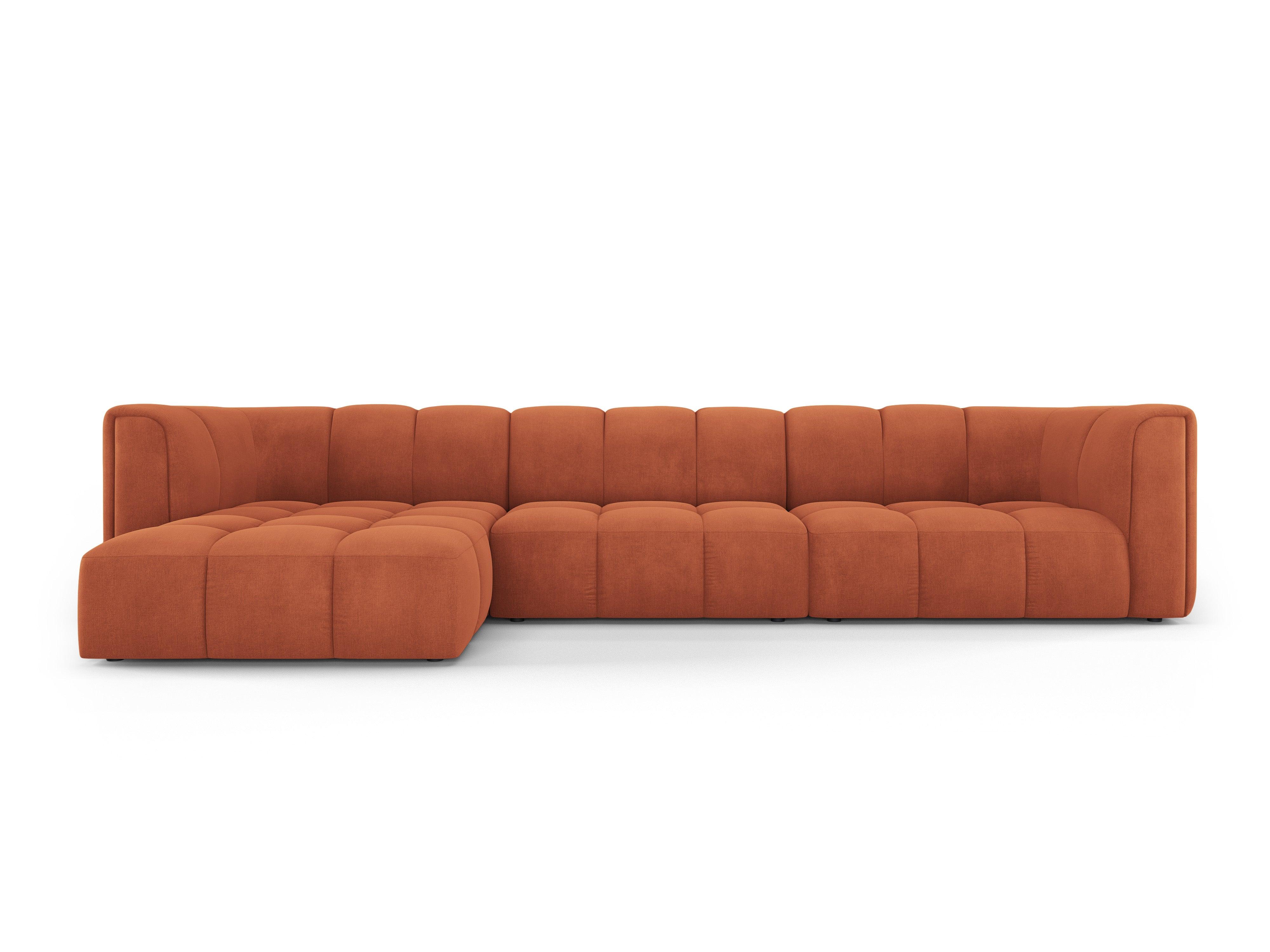 Narożnik 5-osobowy lewostronny FRANCESCA terracotta szenil – Besolux
