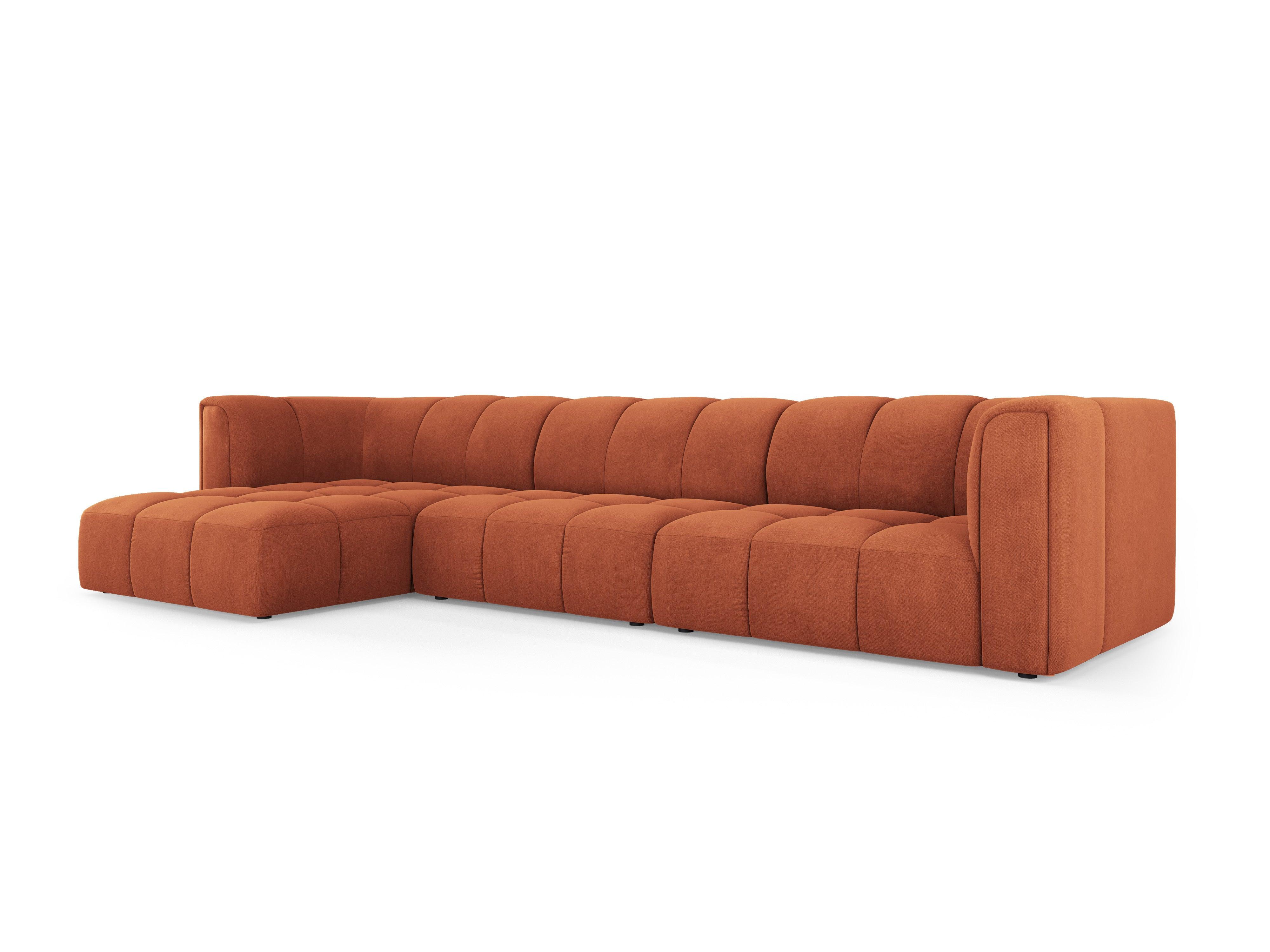 Narożnik 5-osobowy lewostronny FRANCESCA terracotta szenil do salonu