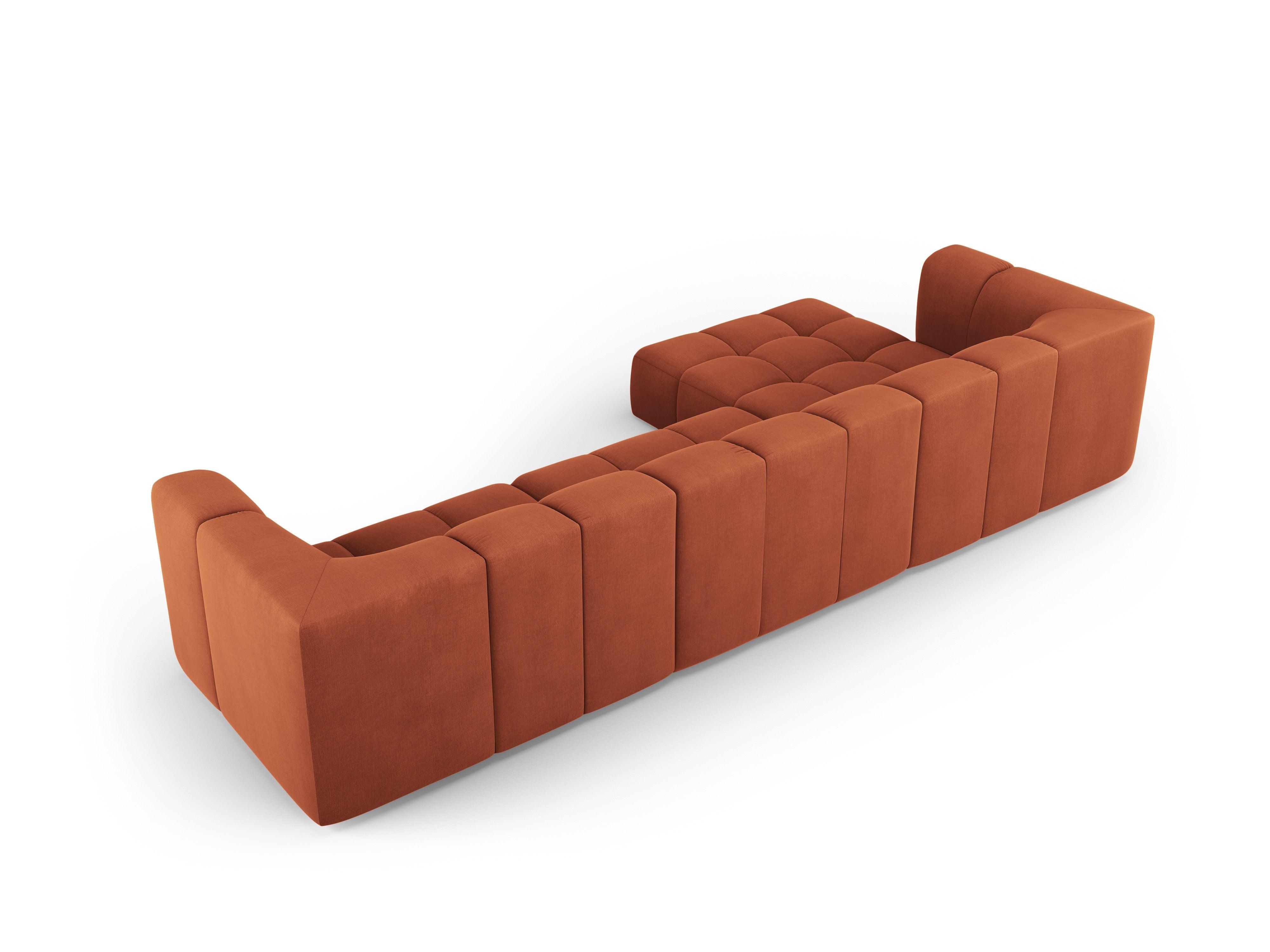 Narożnik 5-osobowy lewostronny FRANCESCA terracotta szenil – aksamit