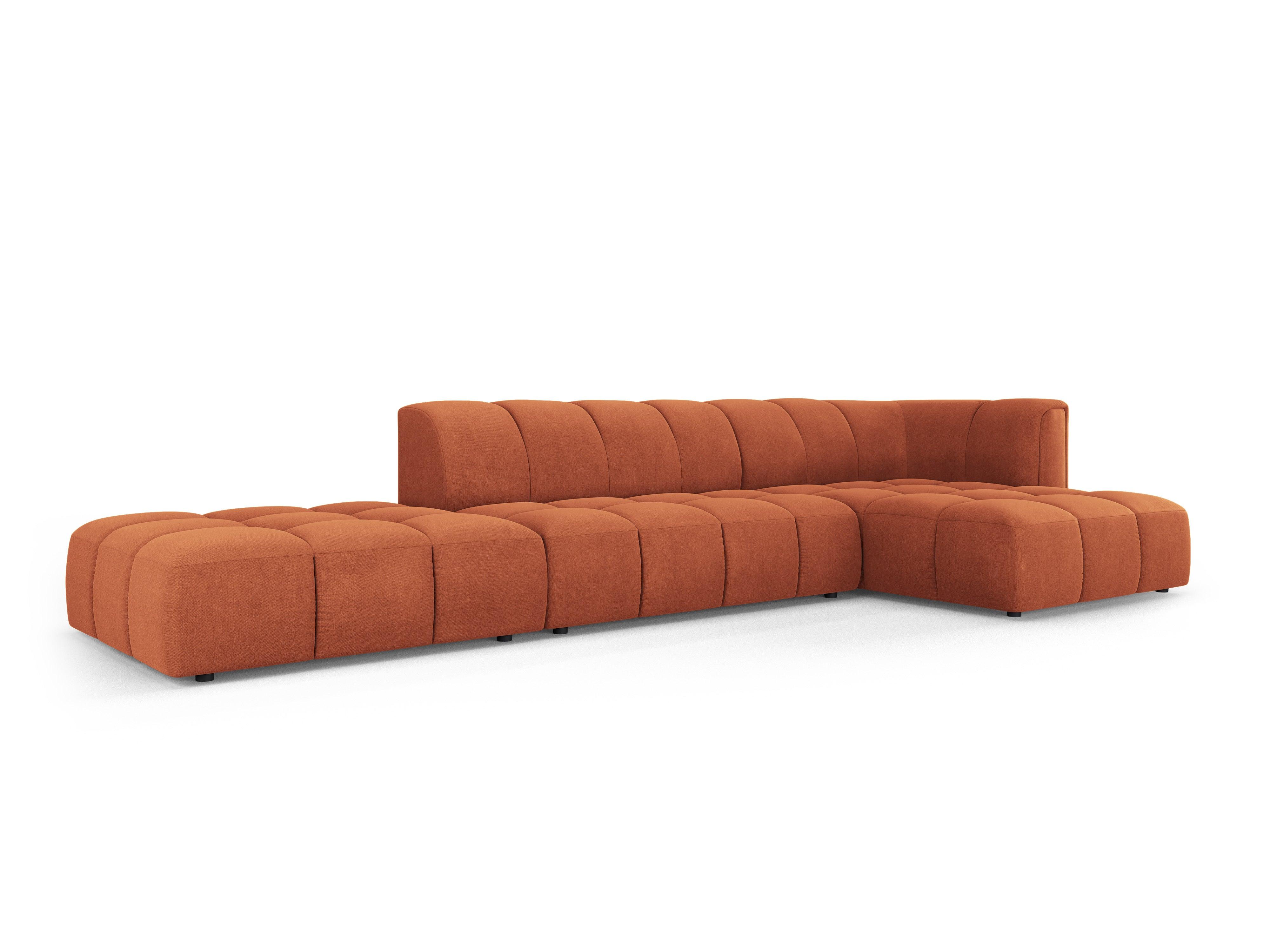 Narożnik 5-osobowy prawostronny otwarty FRANCESCA terracotta szenil Milo Casa Eye on Design