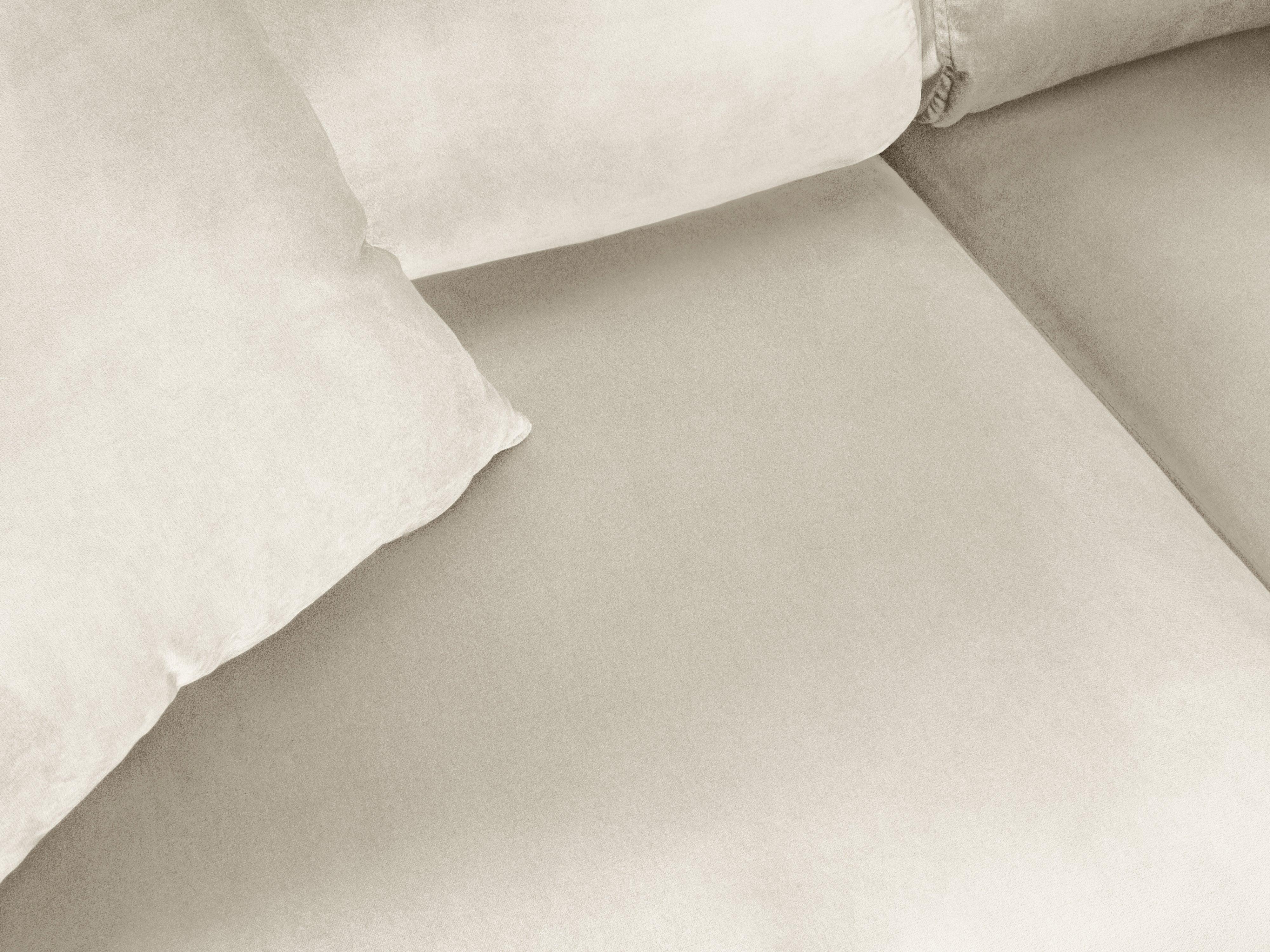 Narożnik 5-osobowy prawostronny z funkcją spania KYOTO beżowy ze złotą podstawą Cosmopolitan Design Eye on Design