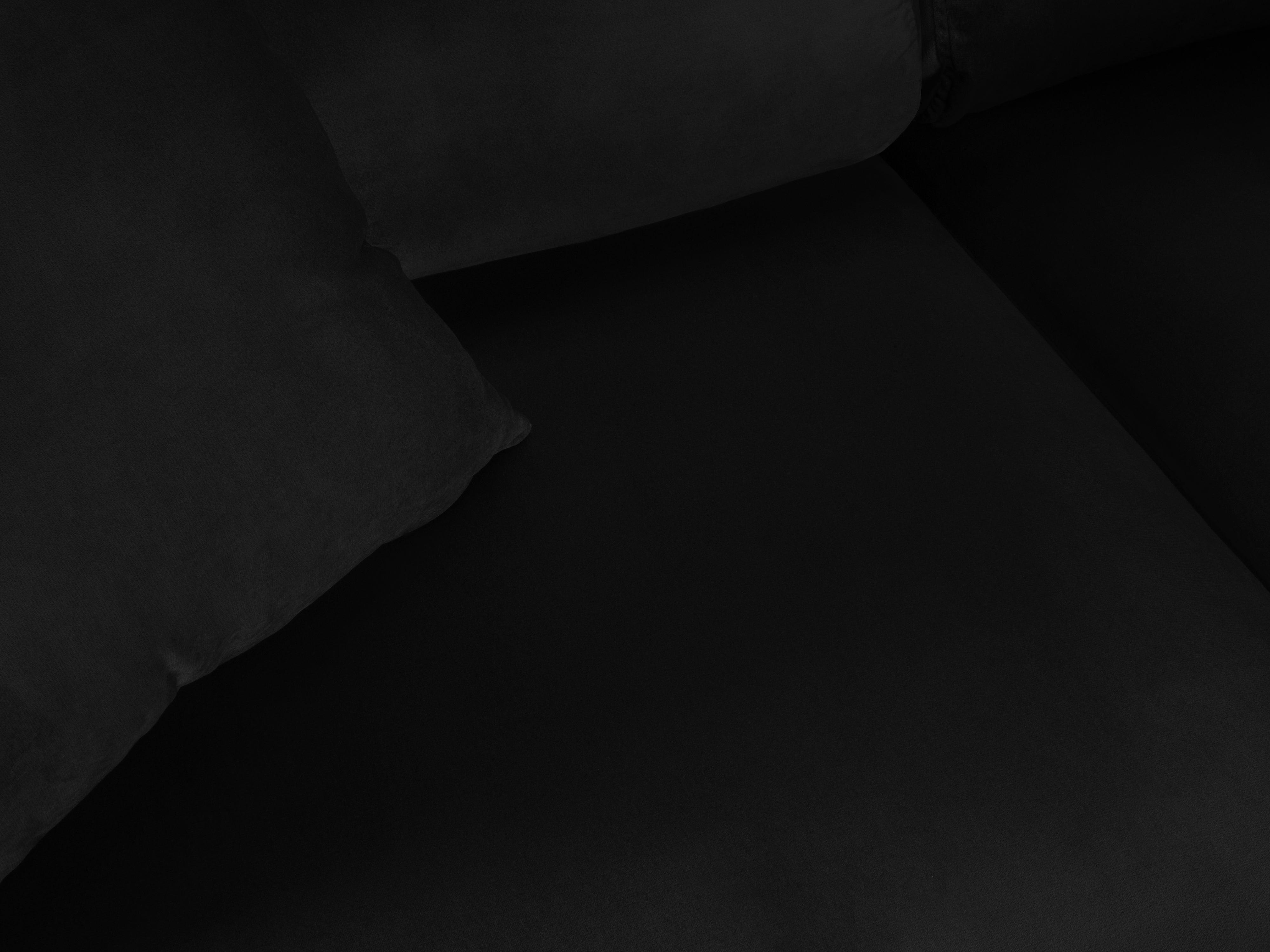 Narożnik 5-osobowy prawostronny z funkcją spania KYOTO czarny z czarną podstawą Cosmopolitan Design Eye on Design