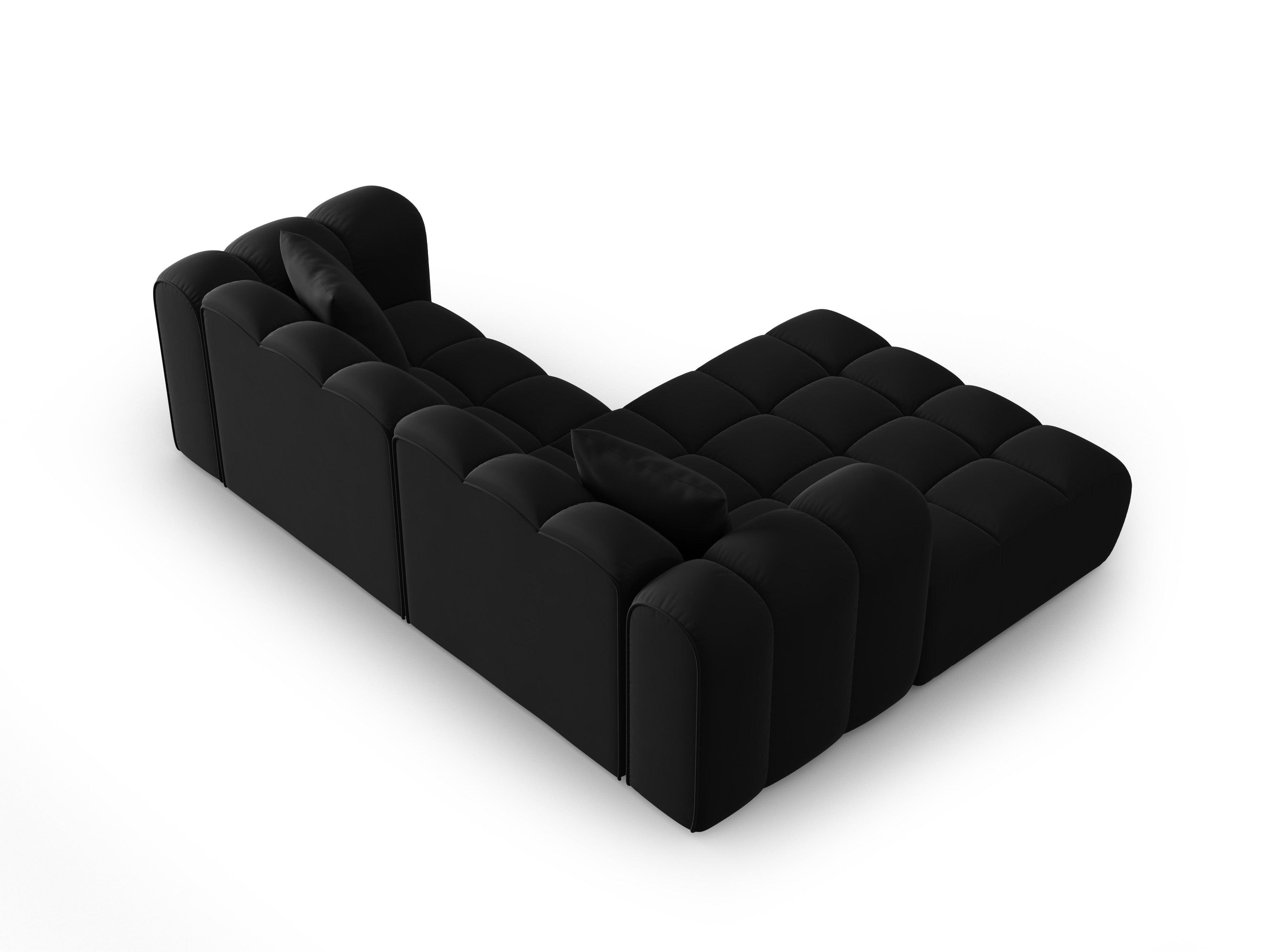 Narożnik aksamitny 3-osobowy lewostronny HALLEY czarny Windsor & Co Eye on Design