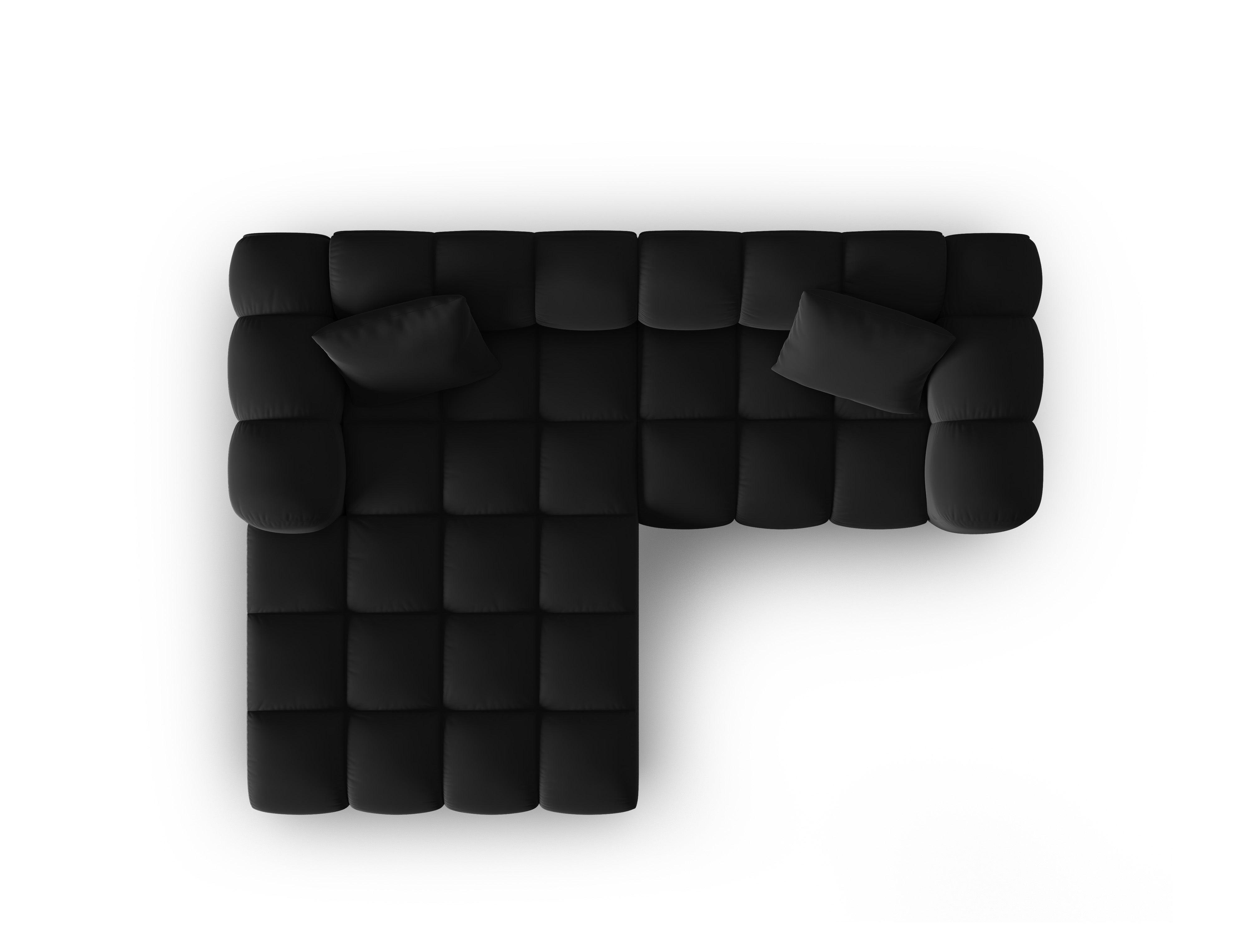 Narożnik aksamitny 3-osobowy lewostronny HALLEY czarny Windsor & Co Eye on Design