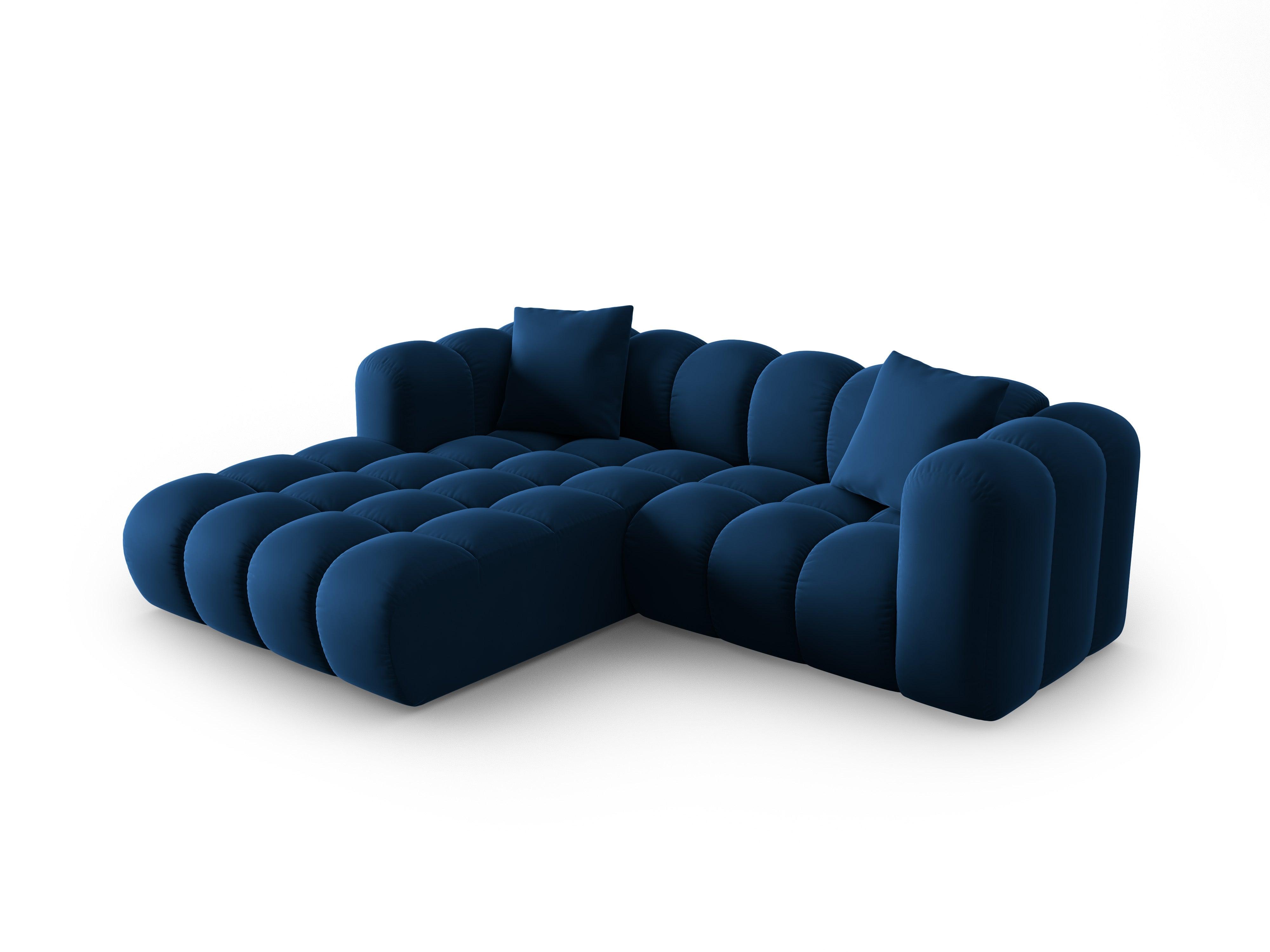 Narożnik aksamitny 3-osobowy lewostronny HALLEY granat królewski Windsor & Co Eye on Design