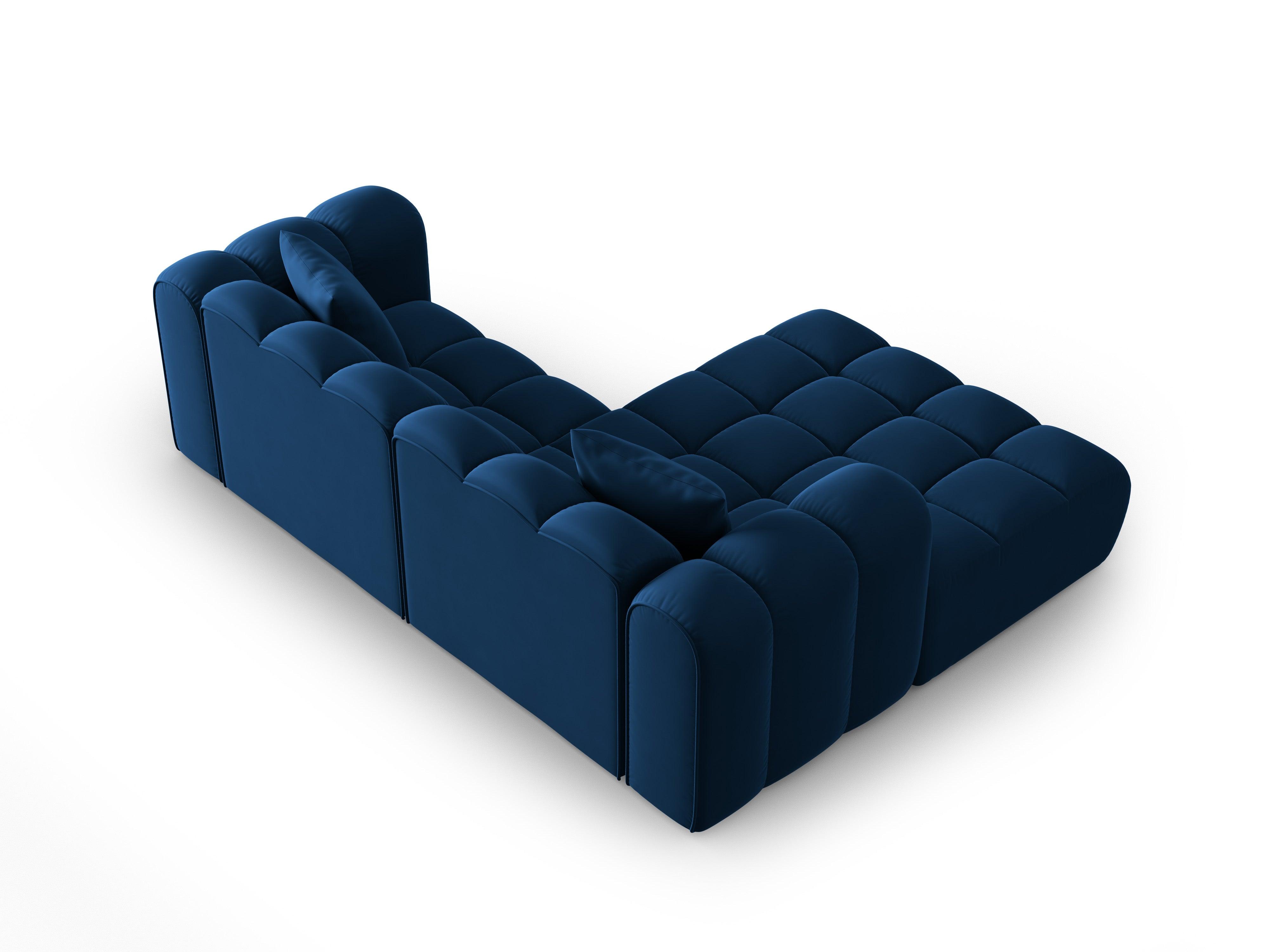 Narożnik aksamitny 3-osobowy lewostronny HALLEY granat królewski Windsor & Co Eye on Design