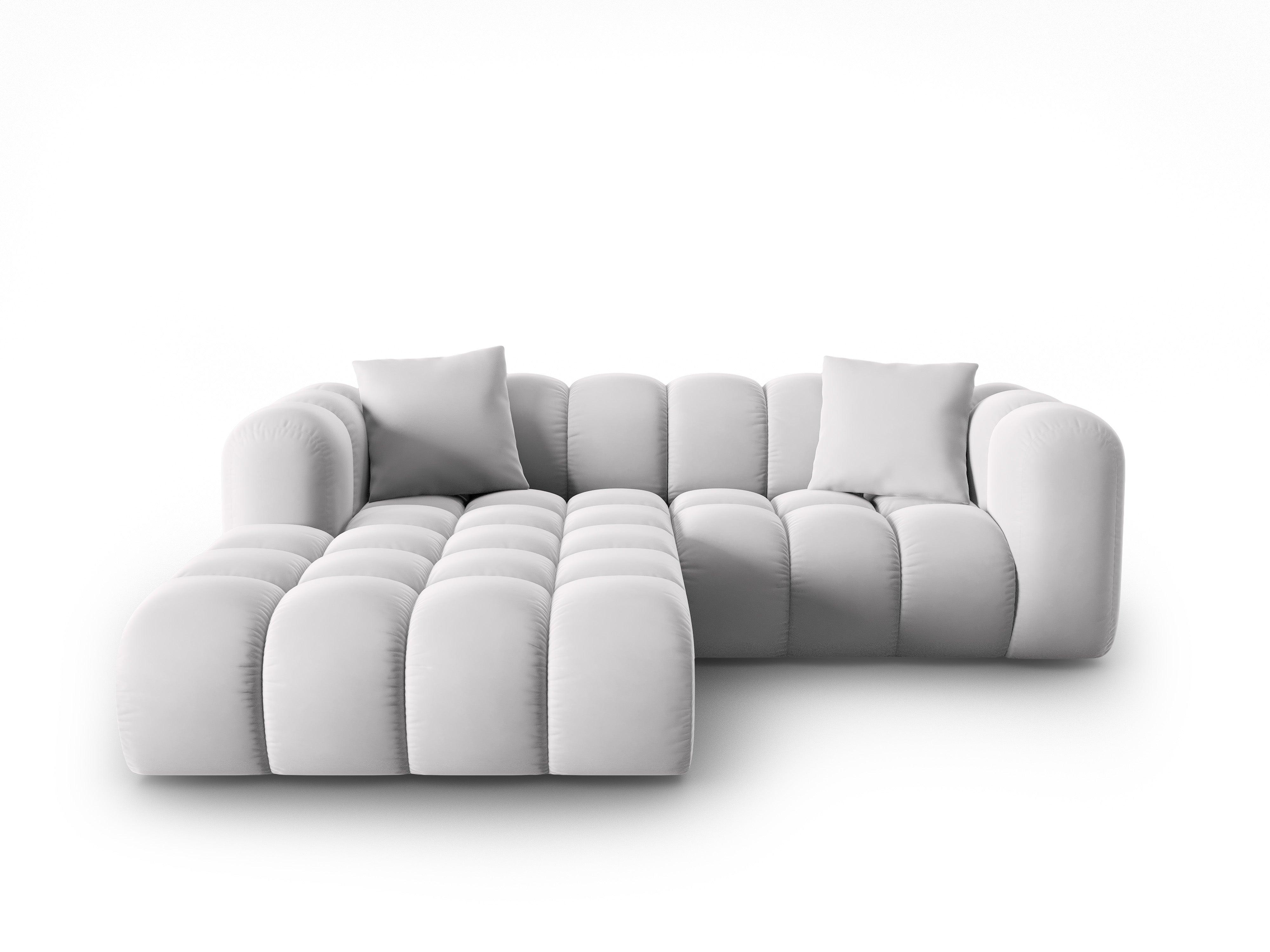 Narożnik aksamitny 3-osobowy lewostronny HALLEY srebrny Windsor & Co Eye on Design