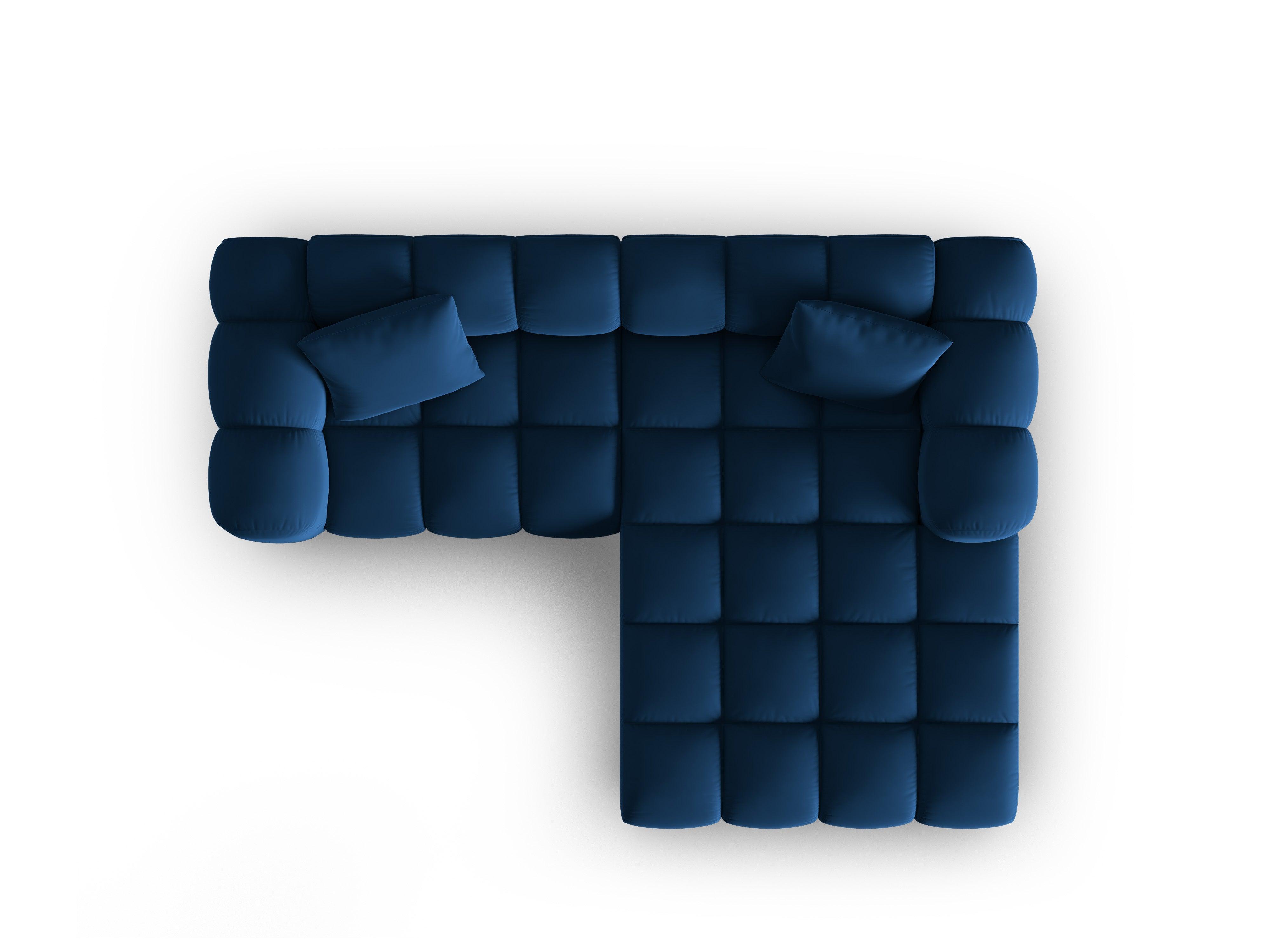 Narożnik aksamitny 3-osobowy prawostronny HALLEY granat królewski Windsor & Co Eye on Design