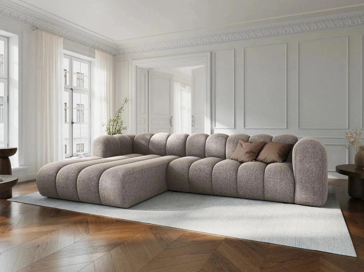 Narożnik aksamitny 4-osobowy prawostronny SKYLER granatowy Interieurs 86 Eye on Design