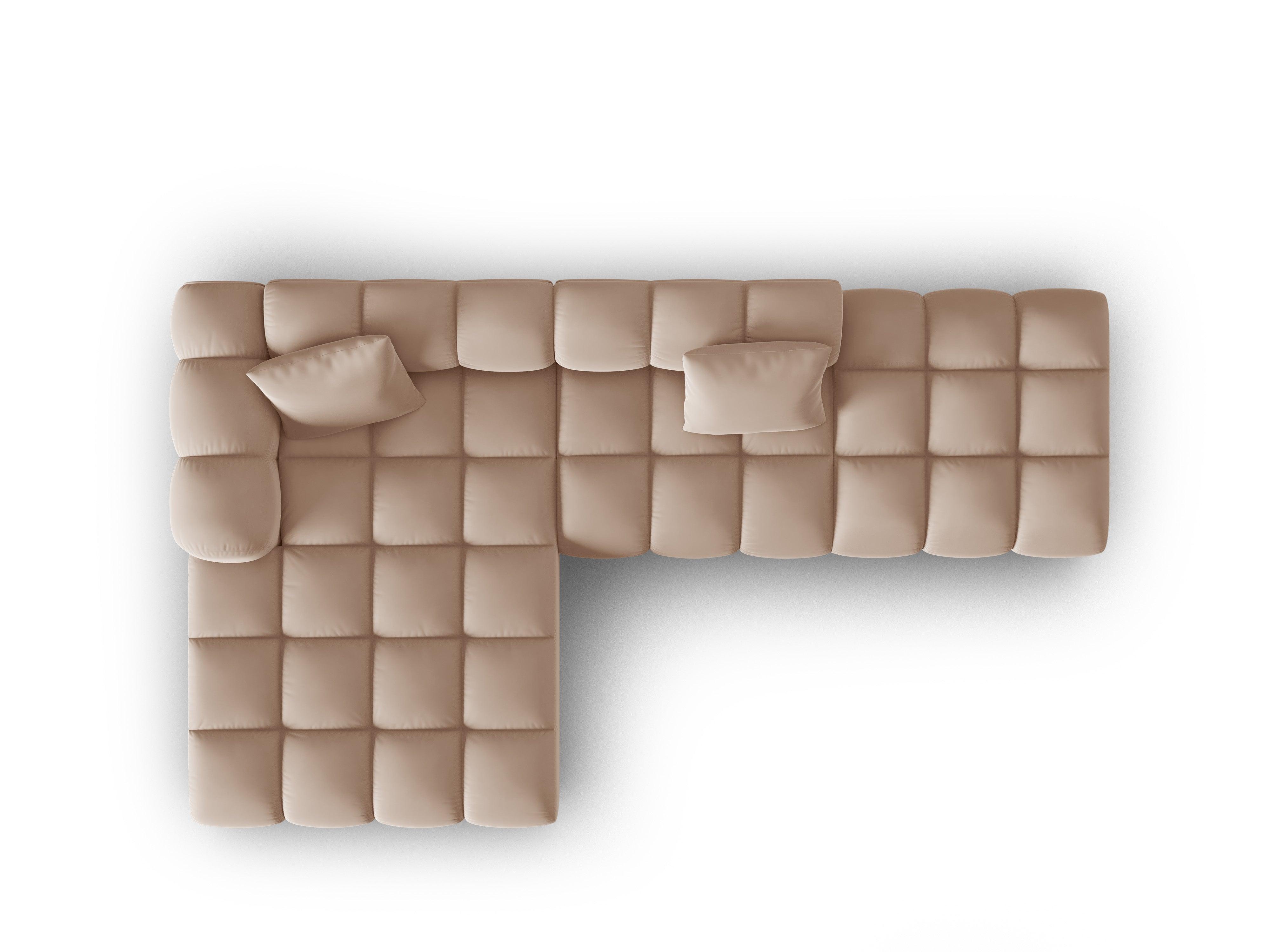 Narożnik aksamitny 5-osobowy lewostronny HALLEY beżowy Windsor & Co Eye on Design