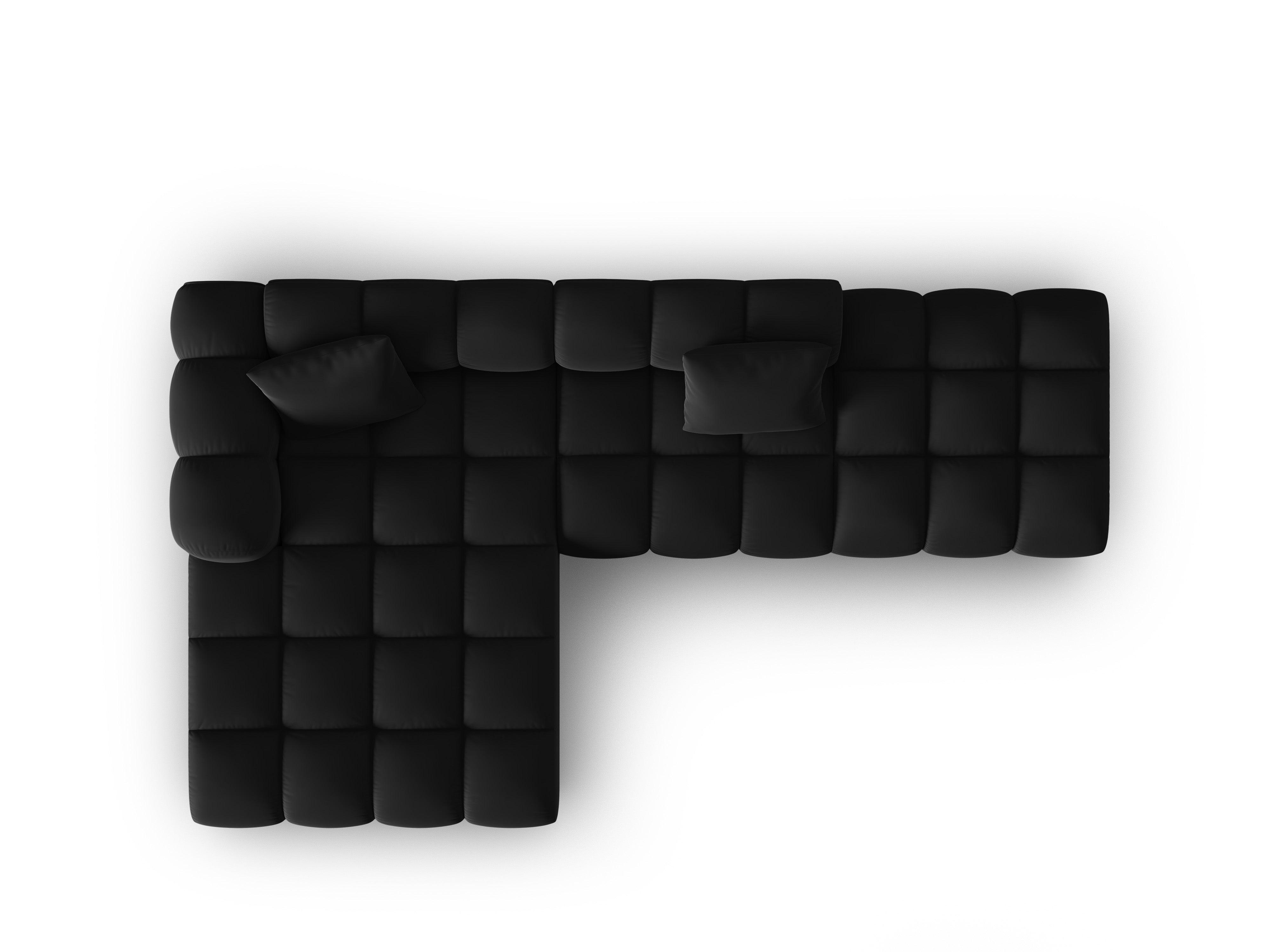 Narożnik aksamitny 5-osobowy lewostronny HALLEY czarny Windsor & Co Eye on Design