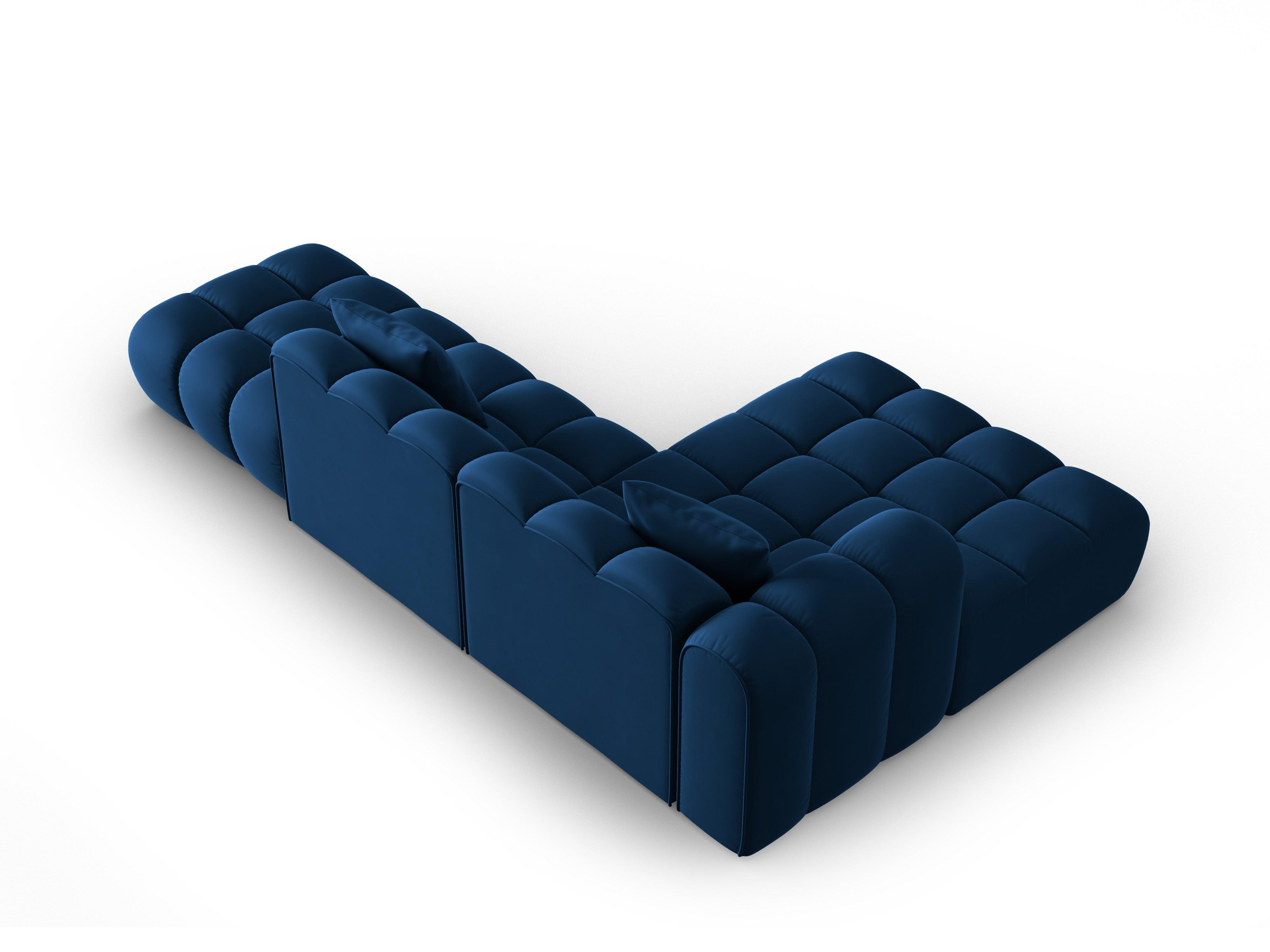 Narożnik aksamitny 5-osobowy lewostronny HALLEY granat królewski Windsor & Co Eye on Design