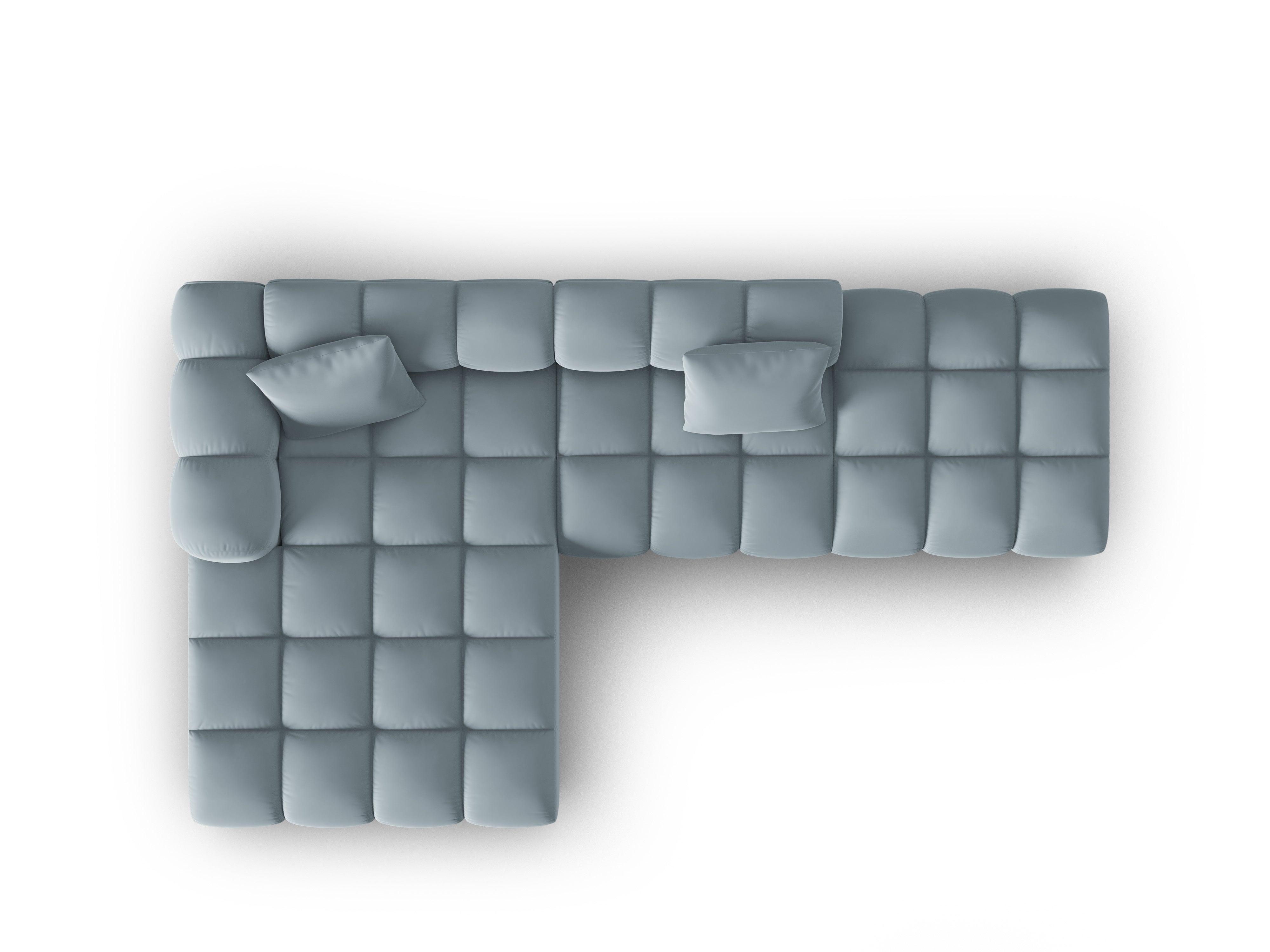 Narożnik aksamitny 5-osobowy lewostronny HALLEY jasnoniebieski Windsor & Co Eye on Design